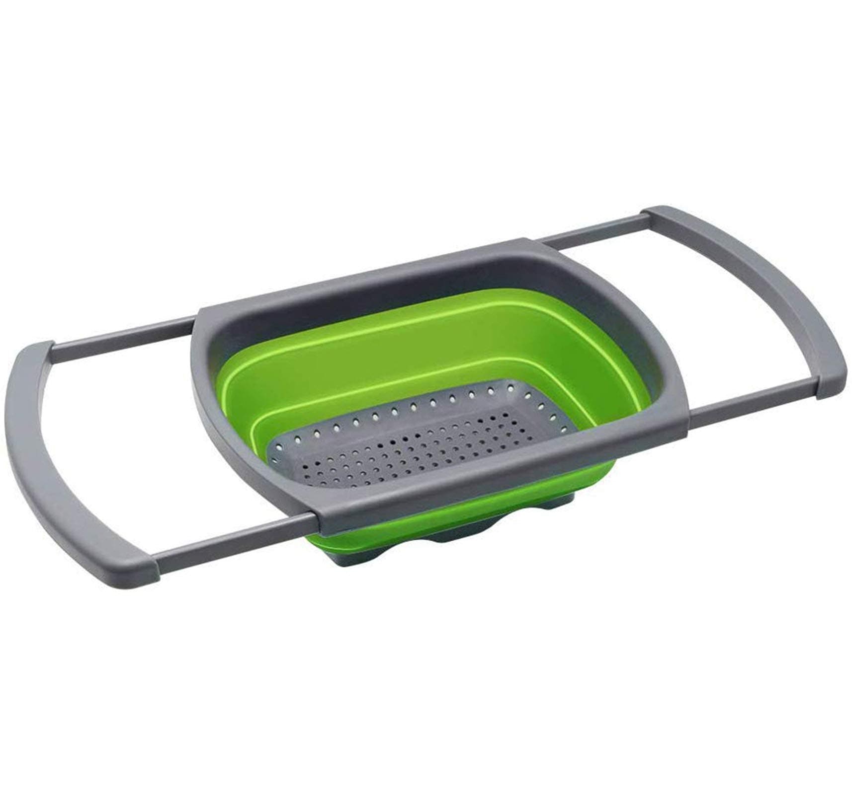 Kitchen Colander collapsible, Colander Strainer Over The Sink Vegetable/Fruit Colanders Strainers With Extendable Handles, Silicon Folding Strainer for Kitchen,6 Quart