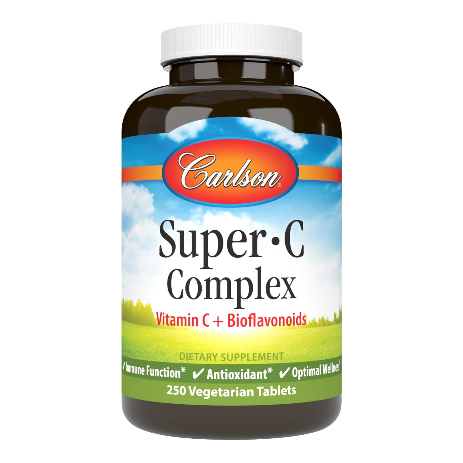 Super-C Complex, Vitamin C + Bioflavonoids, Immune Function & Optimal Wellness, Antioxidant, 250 Vegetarian Tablets