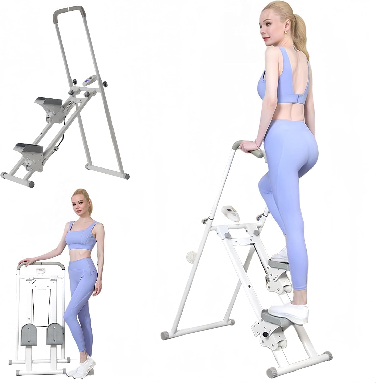 Stepper for Home Exercise,Step Machine,Compact Folding Cardio Climber with Adjustable Handlebar and Pedals,Exercise Equipment for Full Body Workout