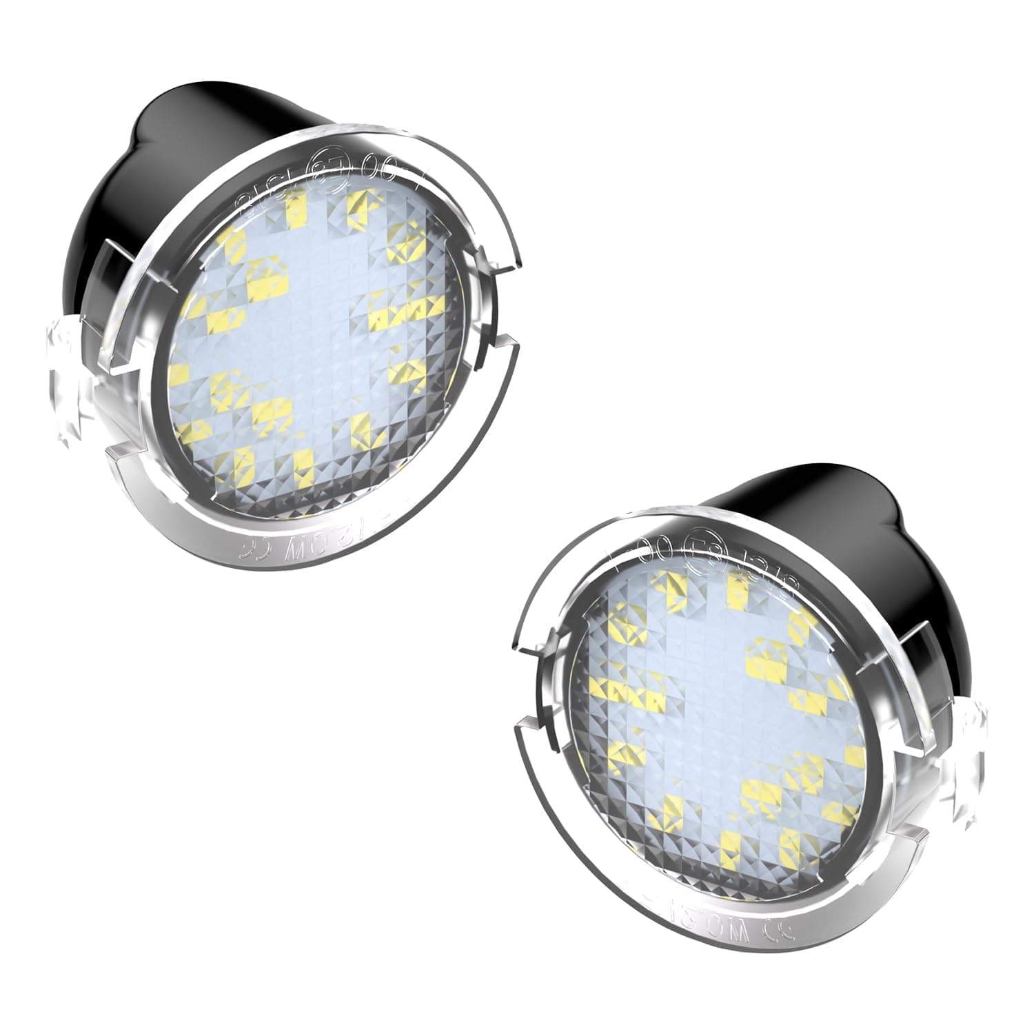 Side Mirror Puddle Light LED Lamp Compatible with Ford F150 Explorer Edge Expedition Flex Fusion Taurus X, 6000K White, 2-Pieces