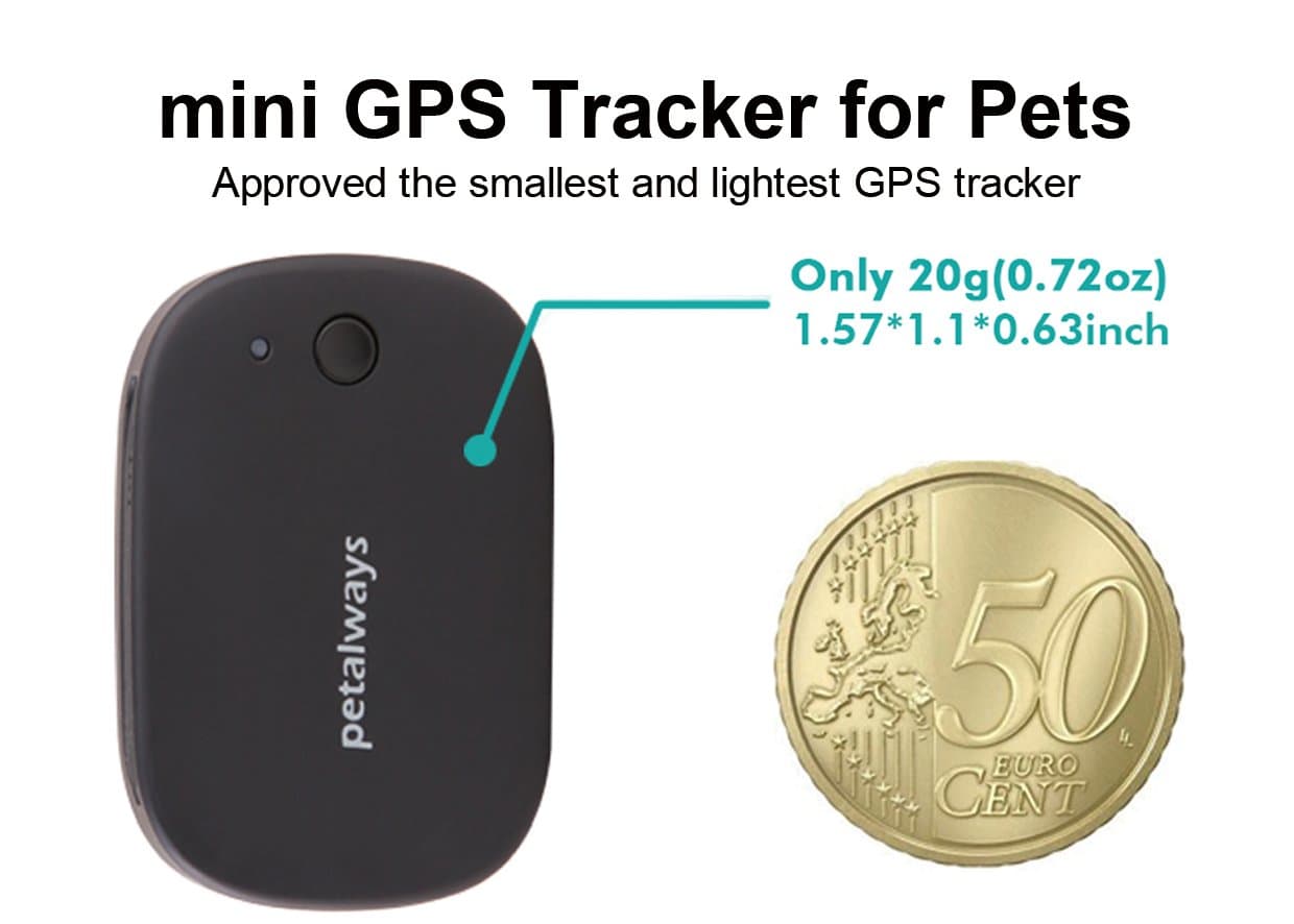 Petalways GPS + WIFI Pet Tracker, Real Time Tracking & Activity Monitor Tracker for Pets Dogs Cats Tracker
