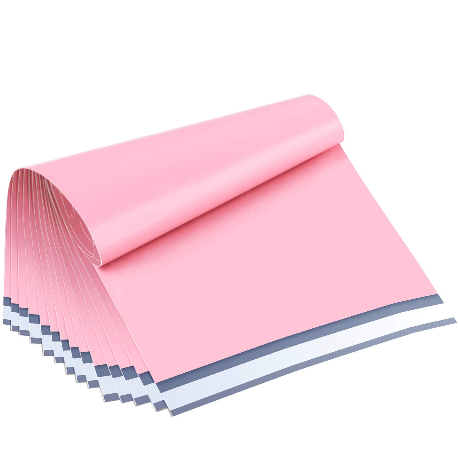 UCGOU Poly Mailers 12x15.5 Inch Light Pink 100 Pack Medium Shipping Bags #5 Strong Thick Mailing Envelopes Self Sealing Adhesive Waterproof and Tear Proof Boutique Packaging Postal for Clothing