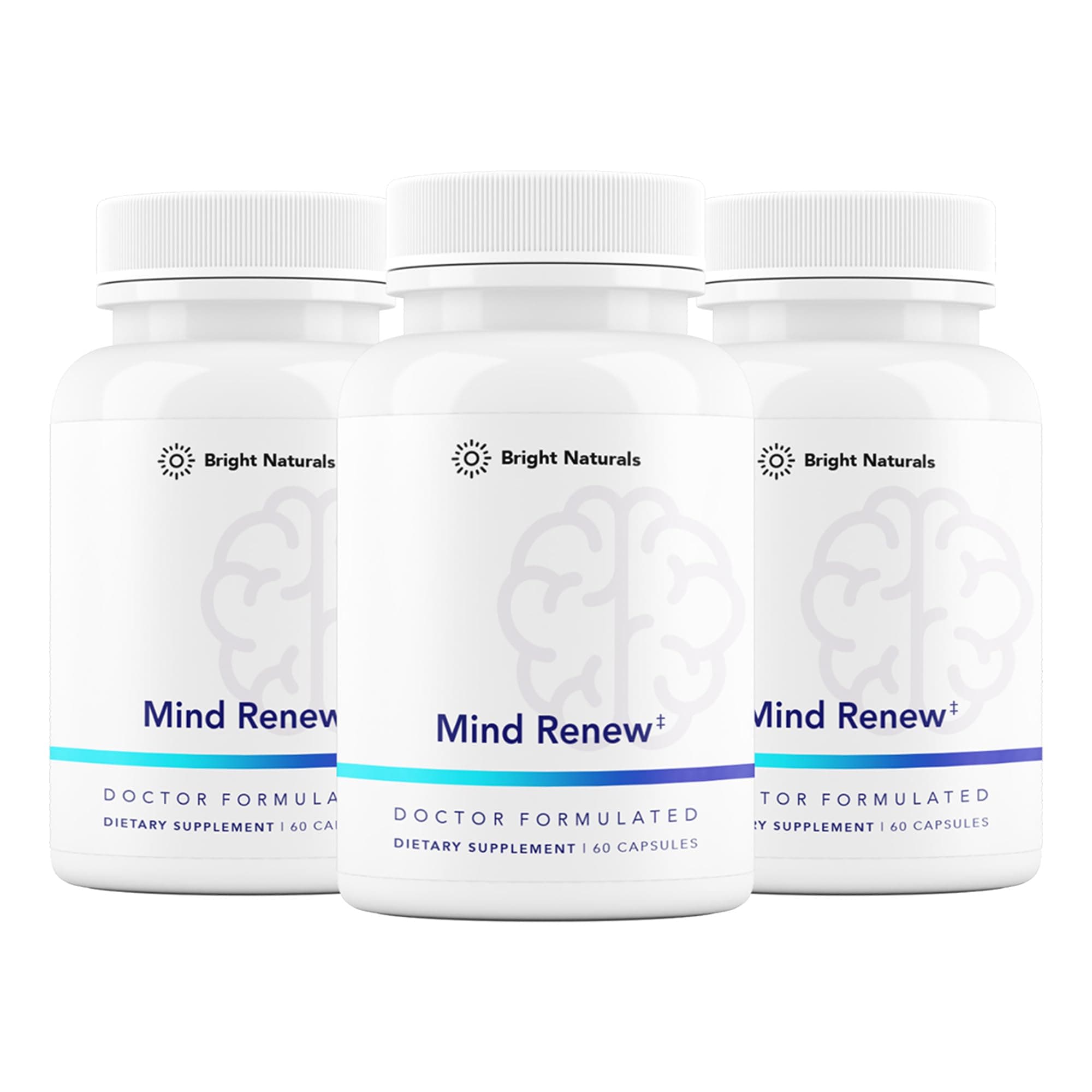 Mind Renew - Brain Supplements for Memory and Focus with Lion's Mane and Ginkgo Biloba Extract - 180 Capsules