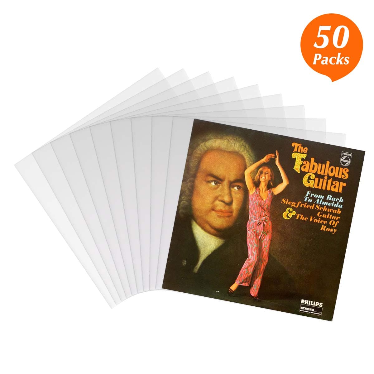 12" Vinyl Record Outer Sleeves,Gatefold Record Sleeves for Double LP Album Storage Protection-12-3/4 x 12-1/2"(50pack)