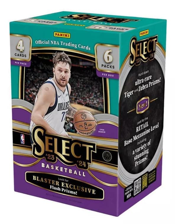 2023-24 Panini Select Basketball 6 Pack Blaster Box, 24 Basketball Cards Total