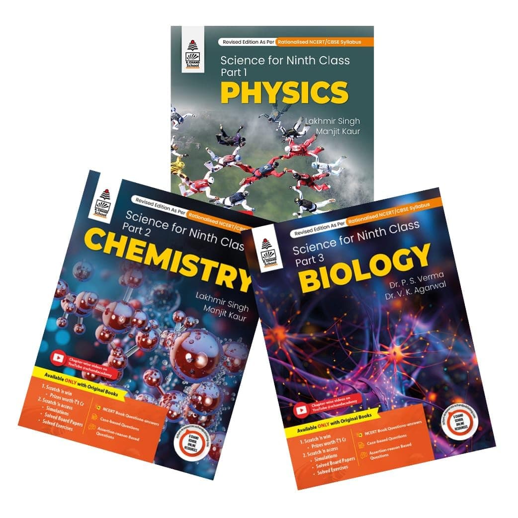 (Old Edition) Combo Pack: Lakhmir Singh Class 9 Science (Physics, Chemistry, Biology) - 2025-26 Examination
