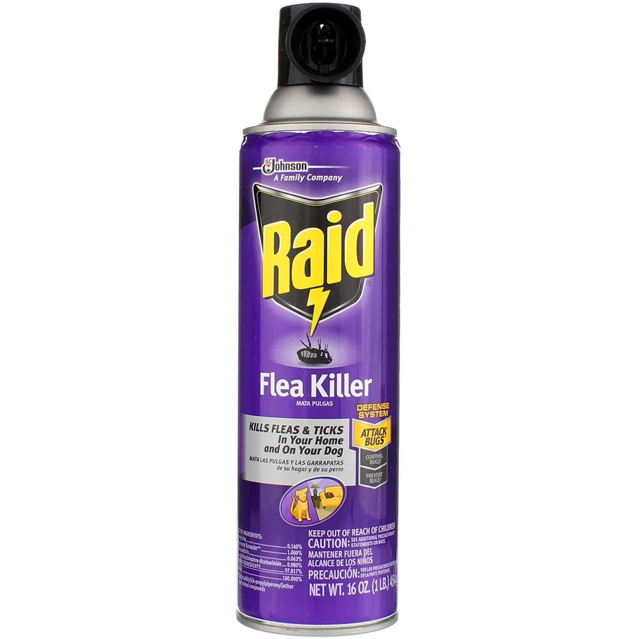Raid Flea Killer Spray, 16 OZ (Pack of 3)