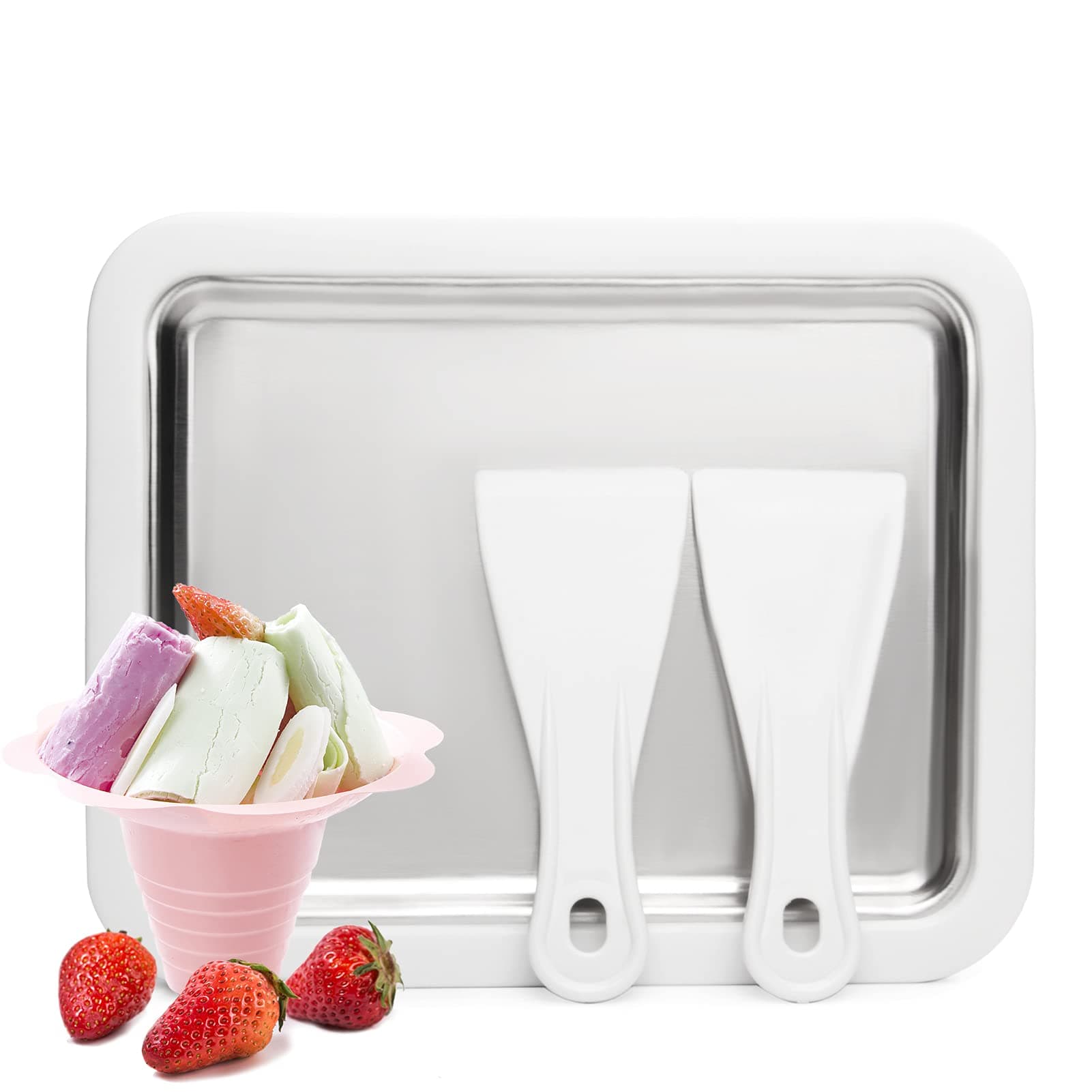 Instant Ice Cream Maker Ideal for Making Soft Serve Ice Cream Slushies Frozen Yogurt Sorbet Gelato Rolled Ice Cream