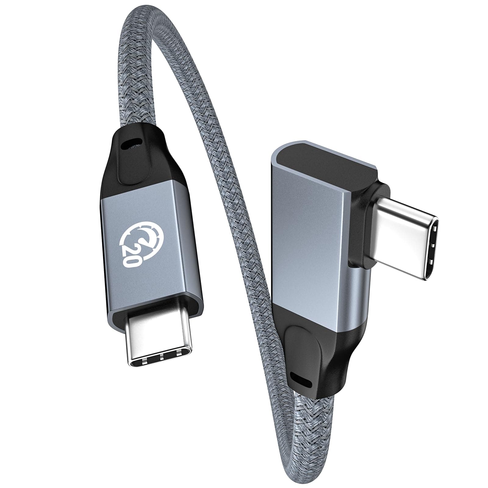 UseBean USB C to USB C Short Cable 0.2m, Short USBC Cable, Right Angle 100W Type C 3.2 Gen2x2 20Gbps Cord, 4K@60Hz Video, Type C to C Charger Lead for iPhone 17 16, Pixel 9, Dell XPS 17, Galaxy S25