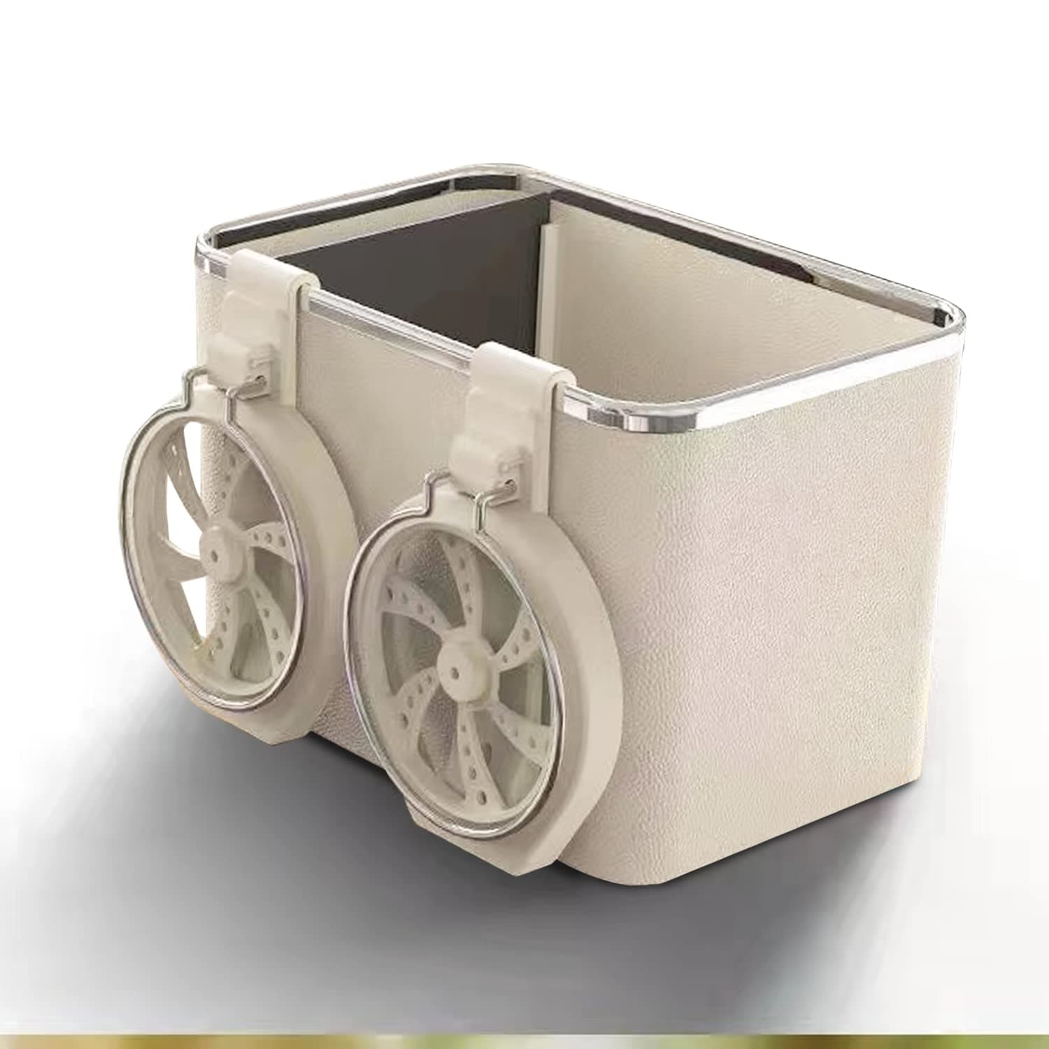 Car Armrest Storage Box Water Cup Holder, Multifunctional Car Console Organizer with Cup Holder,2022 New TikTok Vehicle-Mounted Coffee Drink Holder Box (Beige)