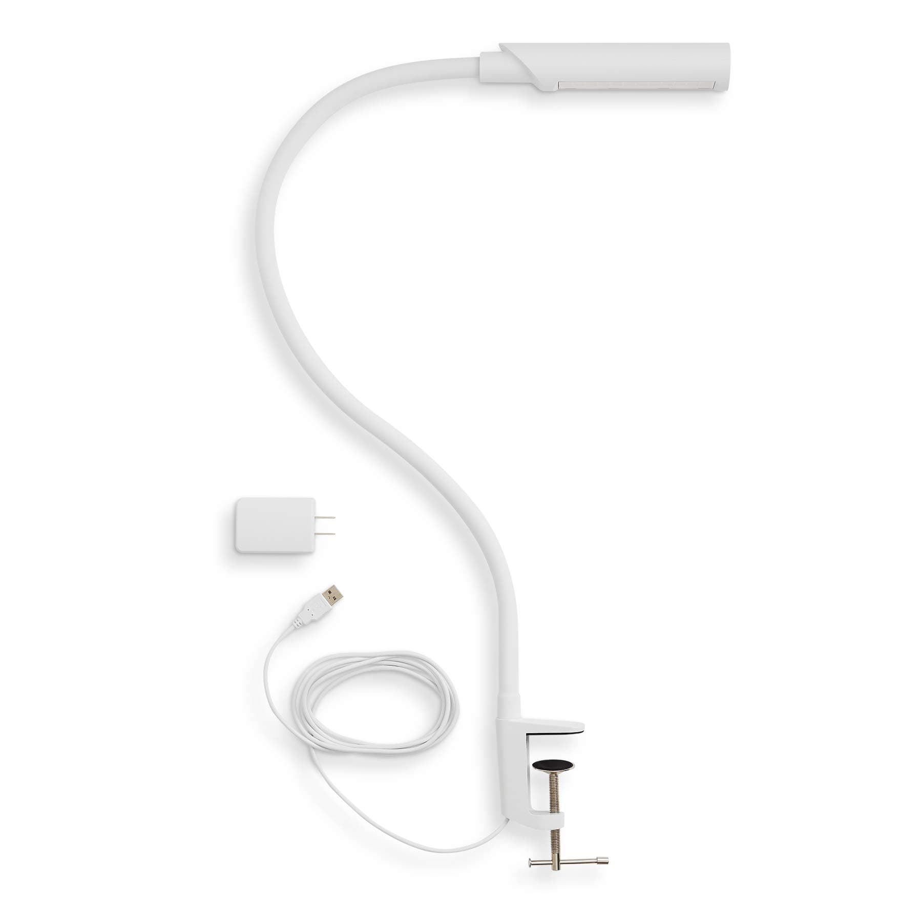 Reliable UberLight Flex 3100TL Task Light – LED Portable Desk Light with Clamp, USB Connection, 26.5” Flexible Gooseneck, 270° Rotational Head, 9 Light Settings, and up to 60,000 Hours of Use (White)