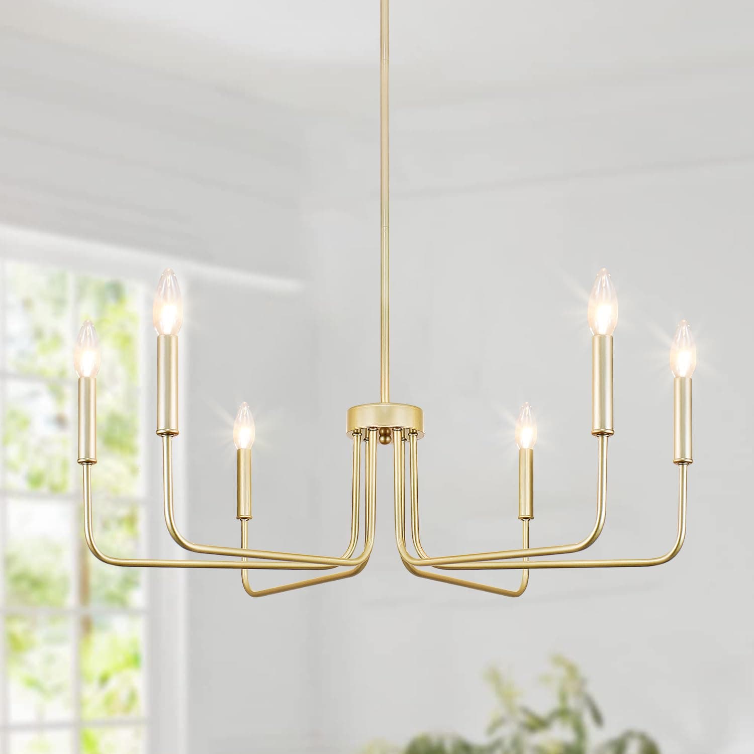 28.74" 6 Light Gold Chandelier