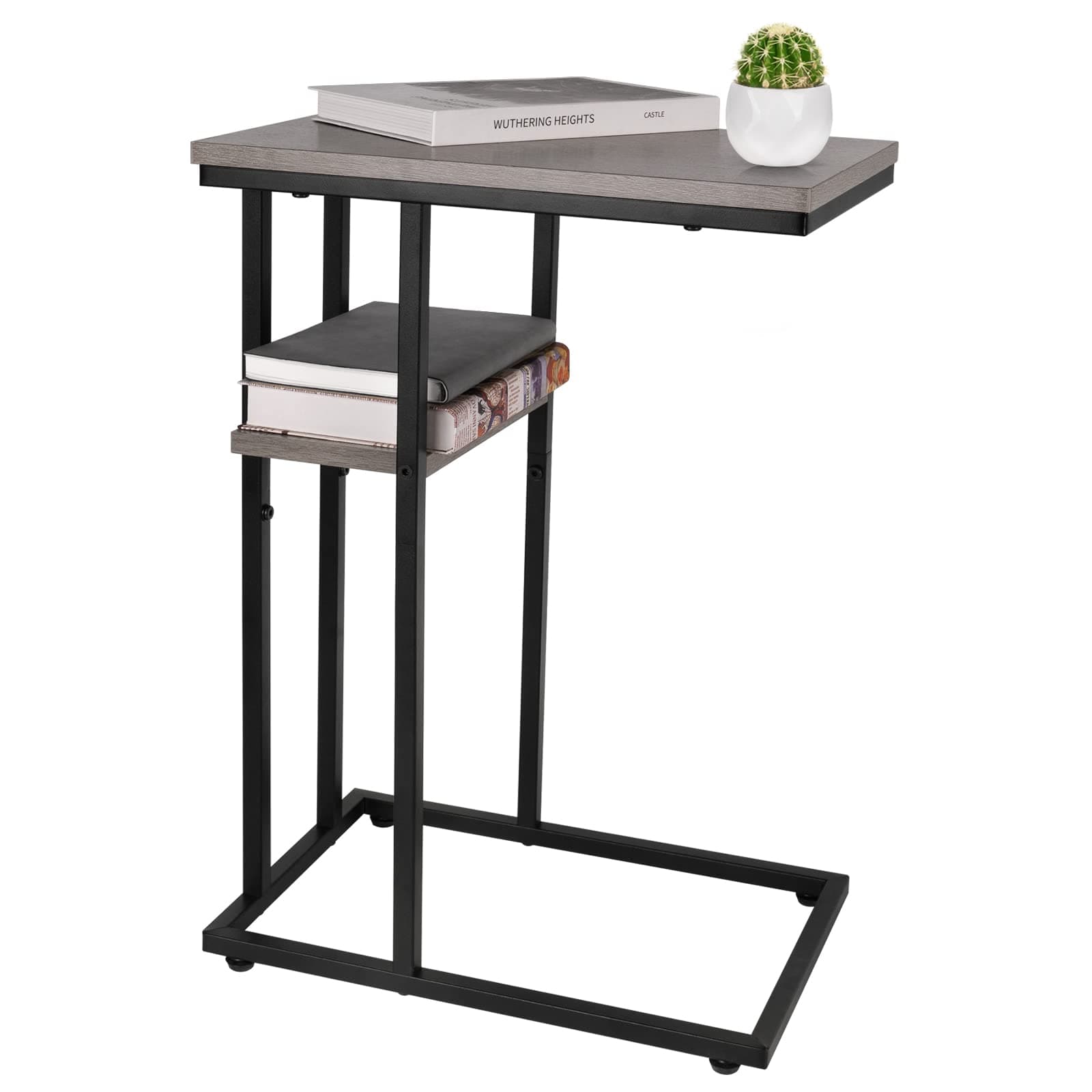 YoobureC Shaped End Table, Side Table for Couch and Bed, Small Side Tables for Small Spaces, Living Room, Bedroom, Rustic Snack Tables