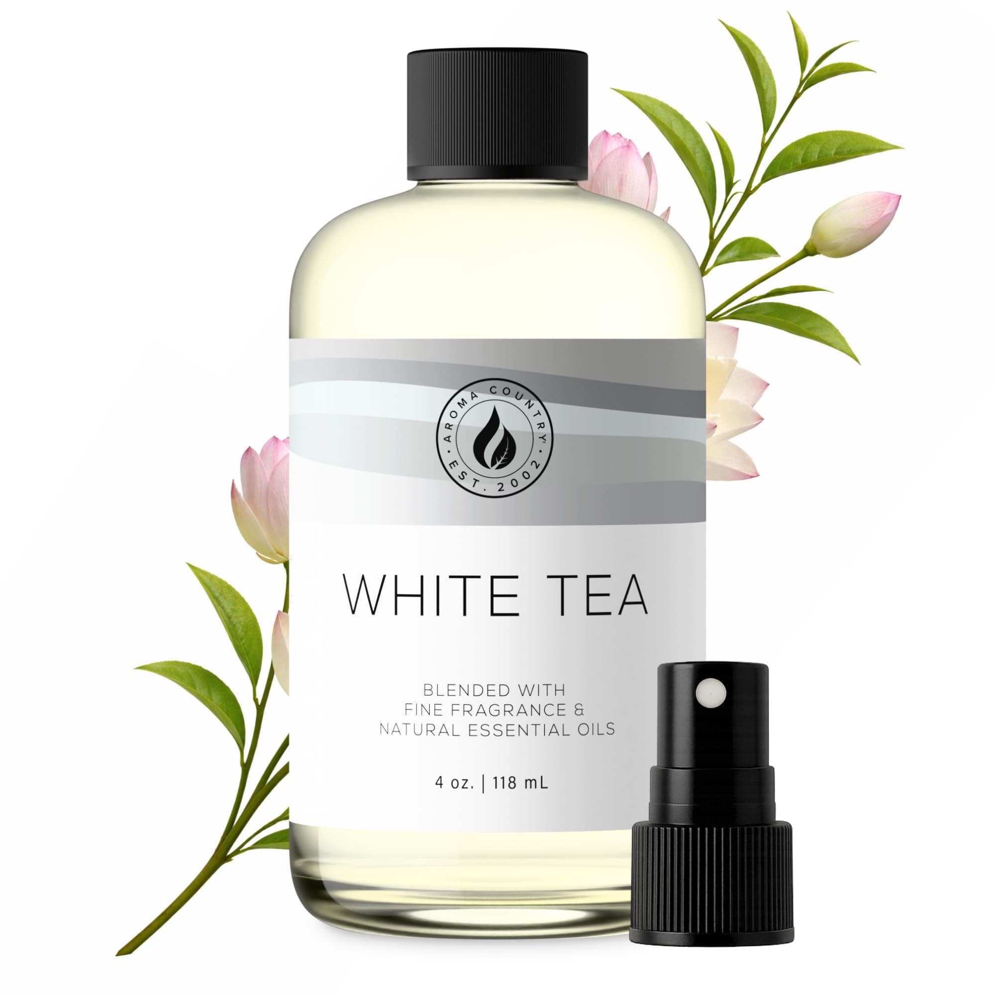 White Tea Diffuser Oil - Luxury Essential Oils for Diffuser Refill & Air Freshener Room Spray, Long-Lasting, Natural Home Fragrance and Hotel Scent for Diffusers & Machines (4 Fl. oz)
