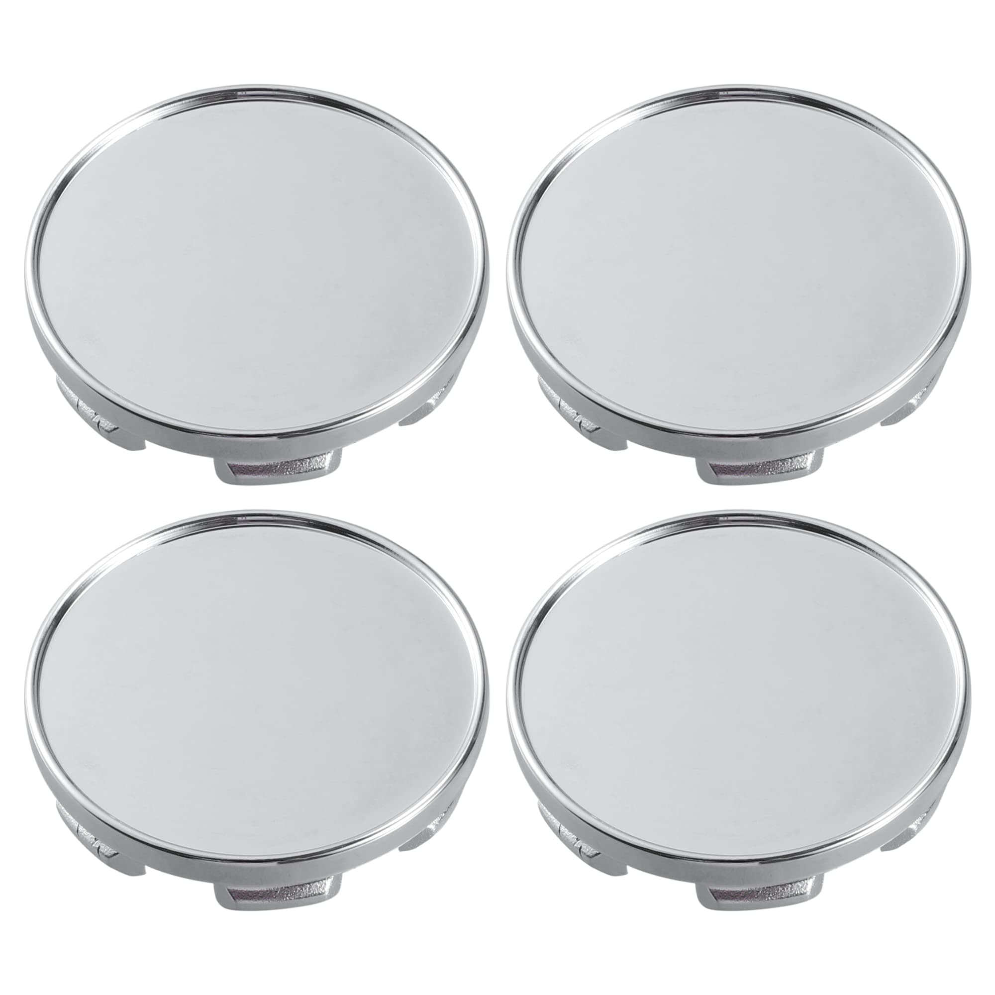 ACROPIX 48mm Inner Diameter 6 Clips 53mm Overall Outer Diameter Wheel Rim Hub Center Caps Cover Silver Tone - Pack of 4