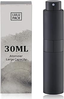 Perfume Atomizer Refillable Travel Bottle: Cologne Portable Sprayer for Men - Mini Spray Empty for Refill - 1oz Large Size Black