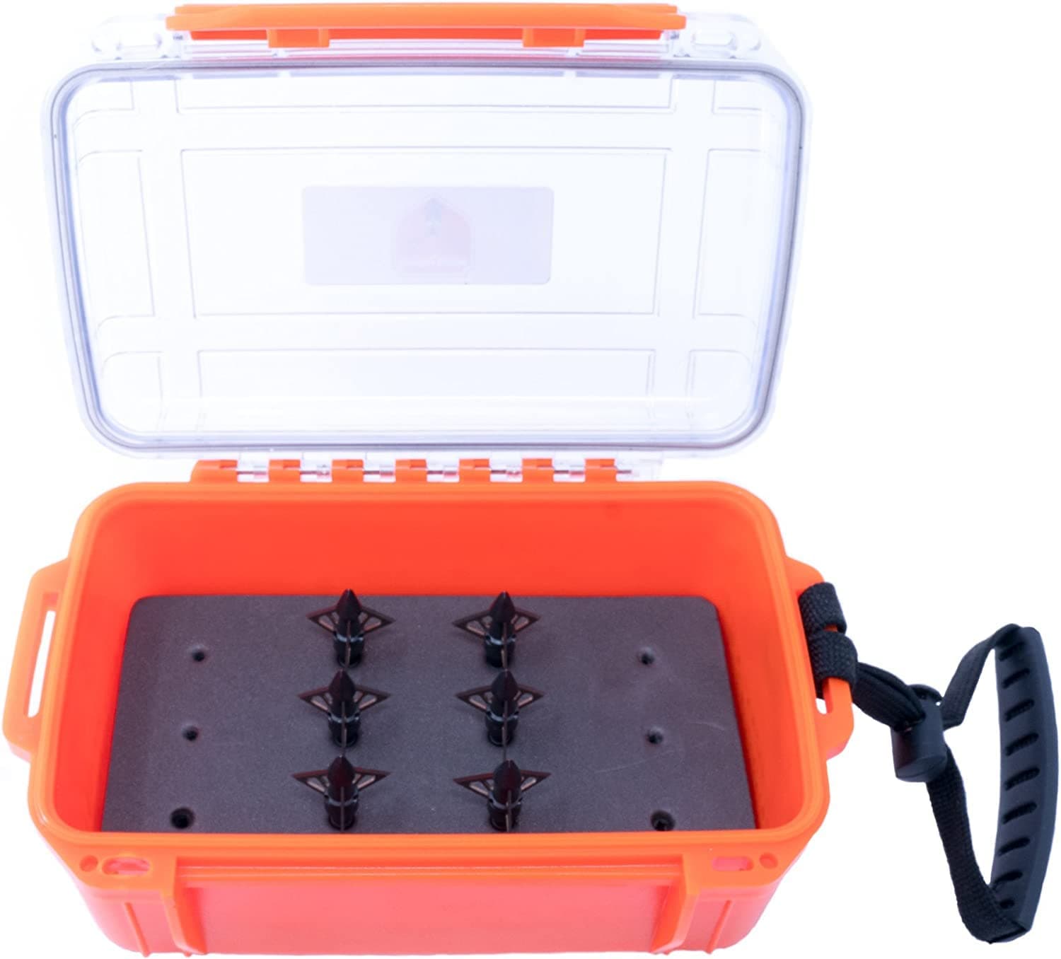 #1 BROADHEAD CASE Best Broadhead Box Ultra Rugged & DURABLE. HOLDS 12-3 inch length Broadheads. Plastic Waterproof Broadhead Holder. LOCKABLE Broadhead Case by