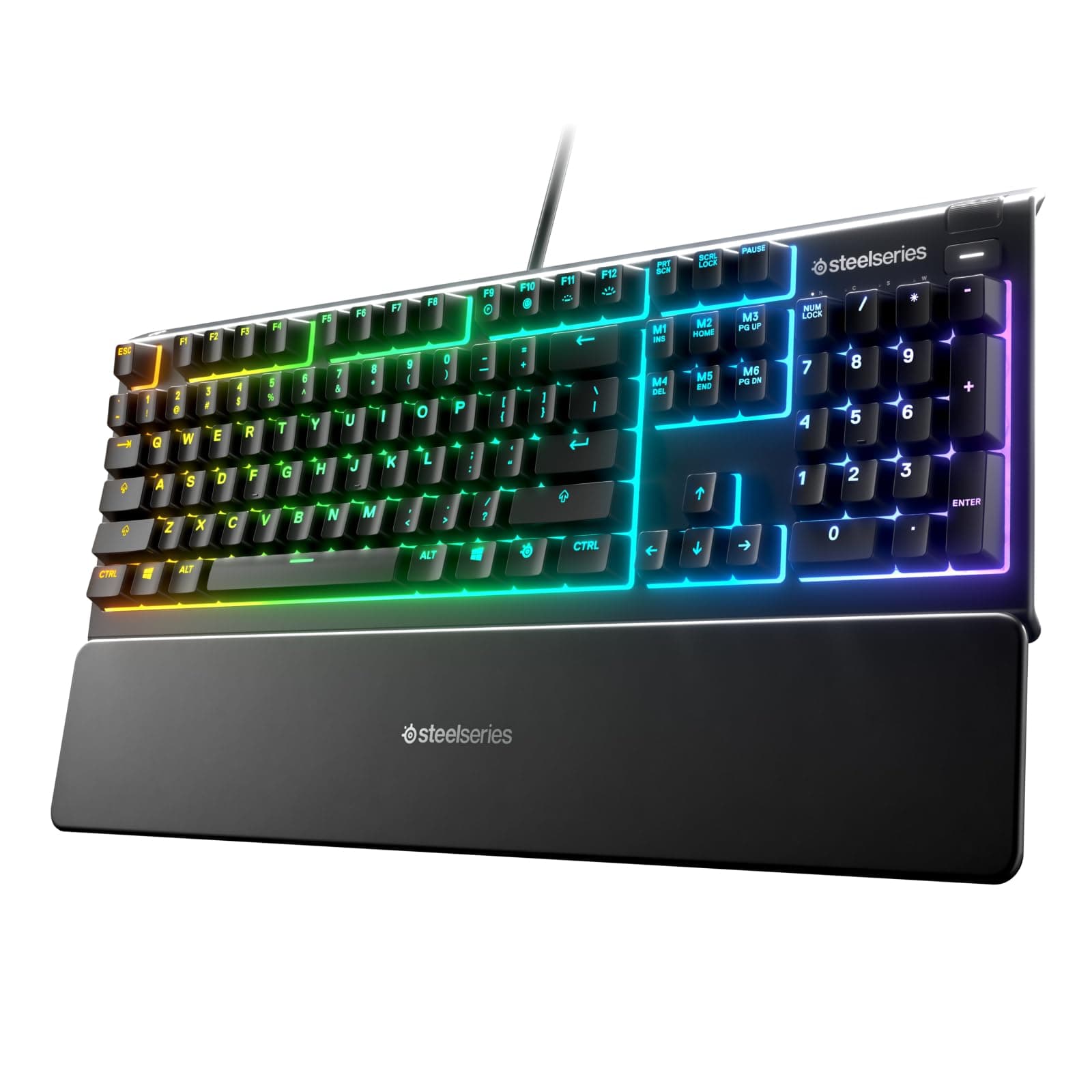SteelSeries Apex Mechanical Gaming Keyboard - OLED Smart Display - USB Passthrough and Media Controls - Linear and Quiet Apex 3 64812 (Electronic Games)