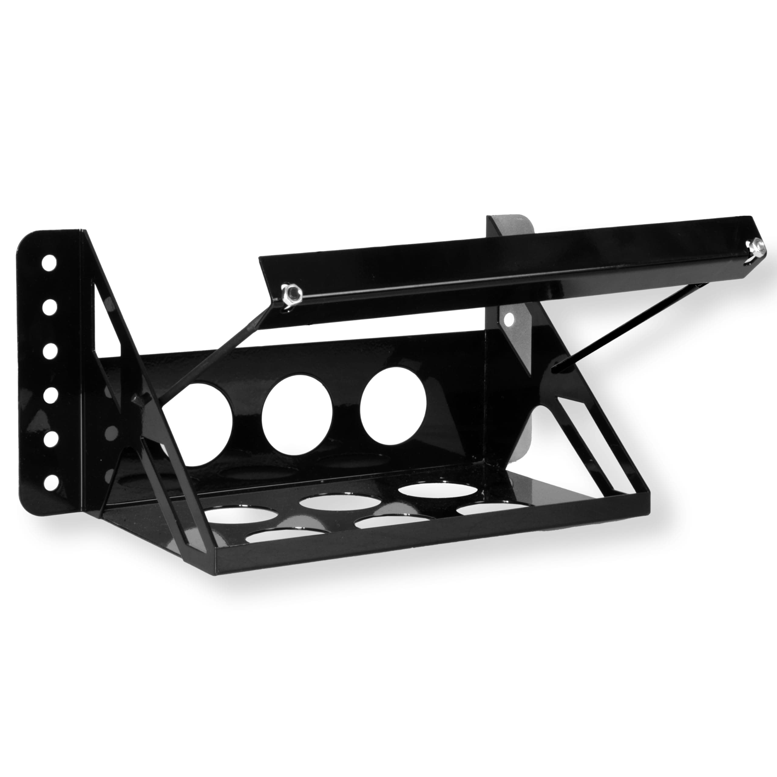 Iron Forge ToolsUniversal Bolt-On Battery Tray Bracket, Lightweight Steel Black Universal Battery Relocation Kit Mounting Box, Battery Box for Boat, Drag Racing, 10.6x7x7.5 Car or Marine Battery