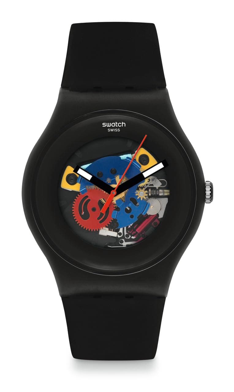 Swatch Black LACQUERED AGAIN New Bio Source SO29B107, Black, Quartz Watch