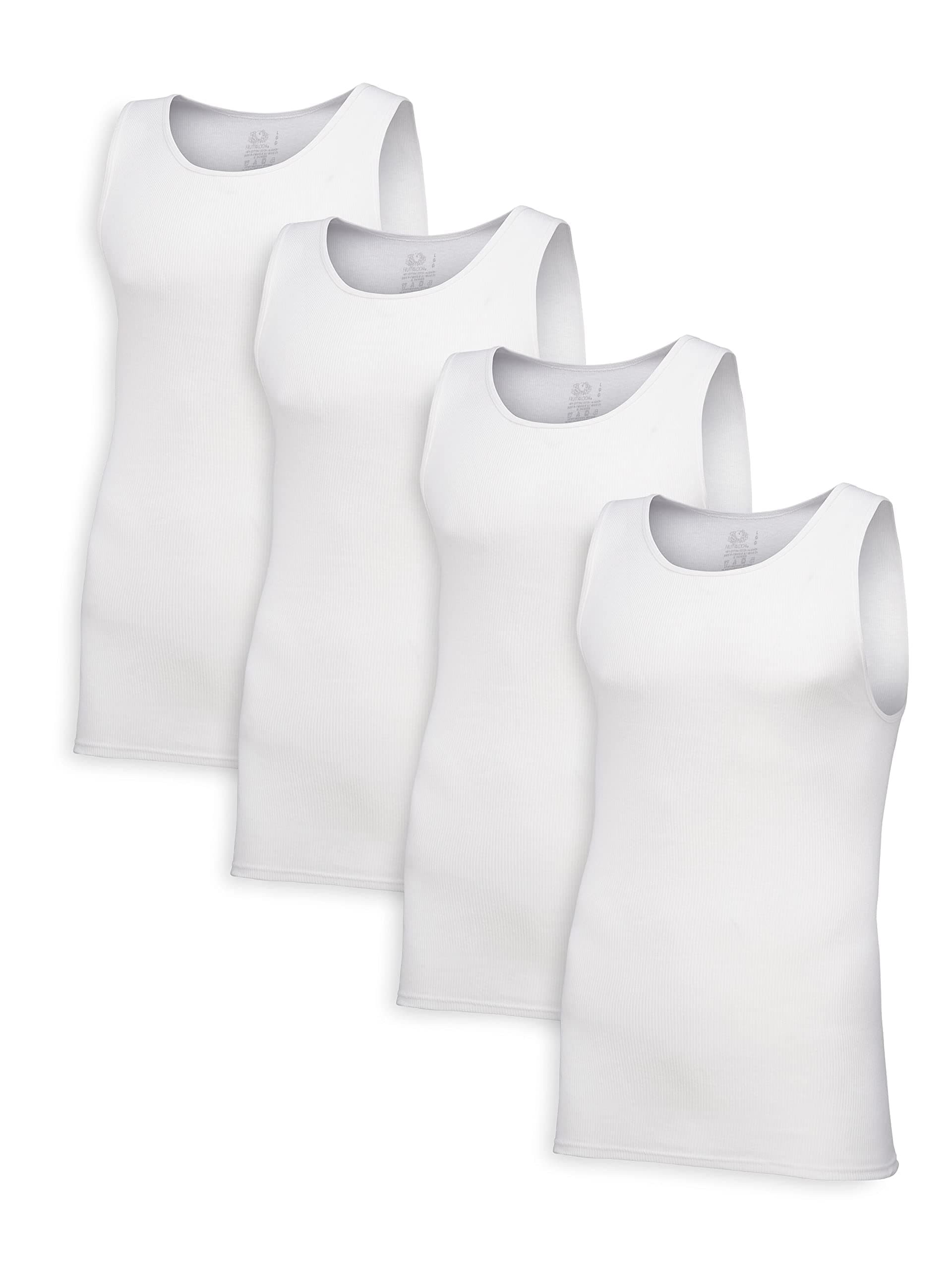 Men's Undershirt (Pack of 4), White, L