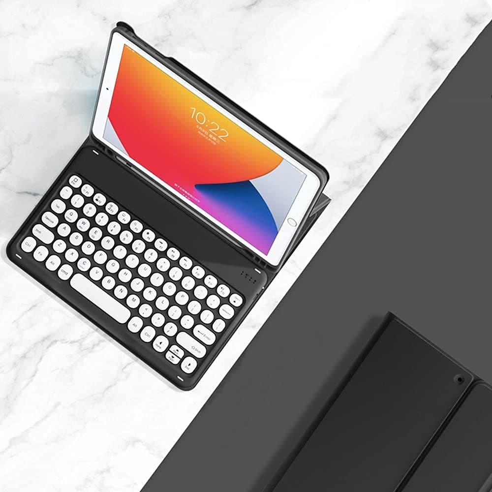 Galaxy Tab S6 Lite 2024/2022/2020 Keyboard Case with S Pen Holder, Magnetic Detachable Wireless Round Keys Keyboard Case for S6 lite Model (SM-P620/P625/P613/P619/P615/P610) (Black)