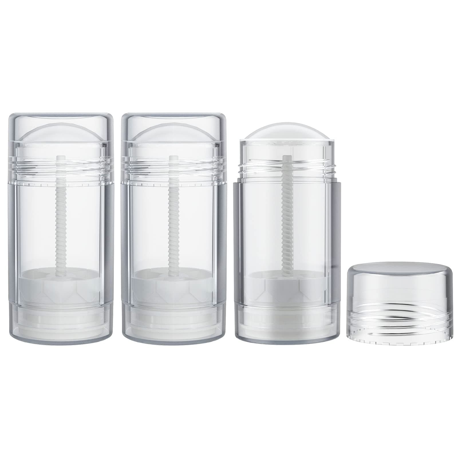 2.5oz Empty Refillable Deodorant Containers, 3PCS Twist-UP Containers Tubes, Empty Balm Travel for Lotion Stick(Clear)