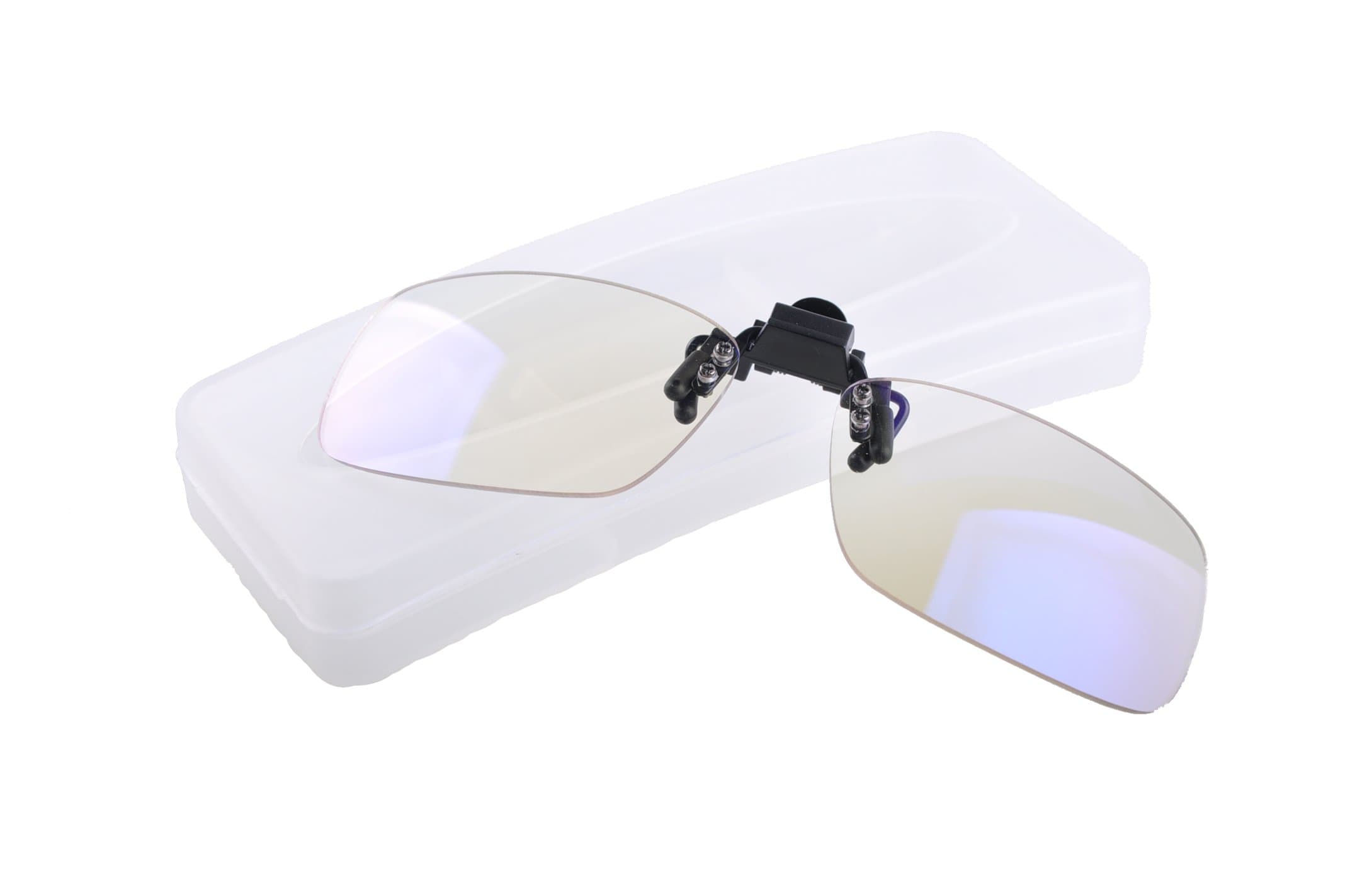 Blue Light Blocking Clip-ons by EYES PC, Style 790 Black, 0 Power. Reduce Digital Eyestrain. Blue Light Blocking up to 100% of Hazardous HEV Blue Light from LED Screens. Reduces Digital Eye Strain.