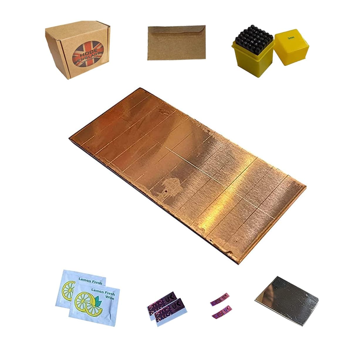 Copper Cold Metal Plate External Bitcoin Crypto Wallet Mnemonic Seed Phrase Storage Cryptocurrency Backup Recovery Kit with Word Numbers Punches