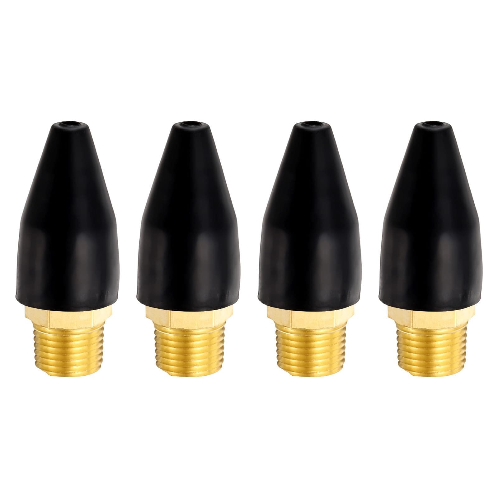 sourcing map 4pcs Air Nozzle Tip 1/8" Rubber Blow Gun Tip for Air Blow Guns Tool Parts & Accessories, Black