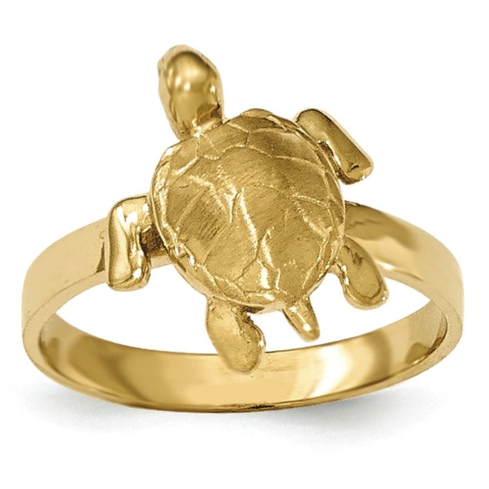14K Yellow Gold Sea Turtle Ring