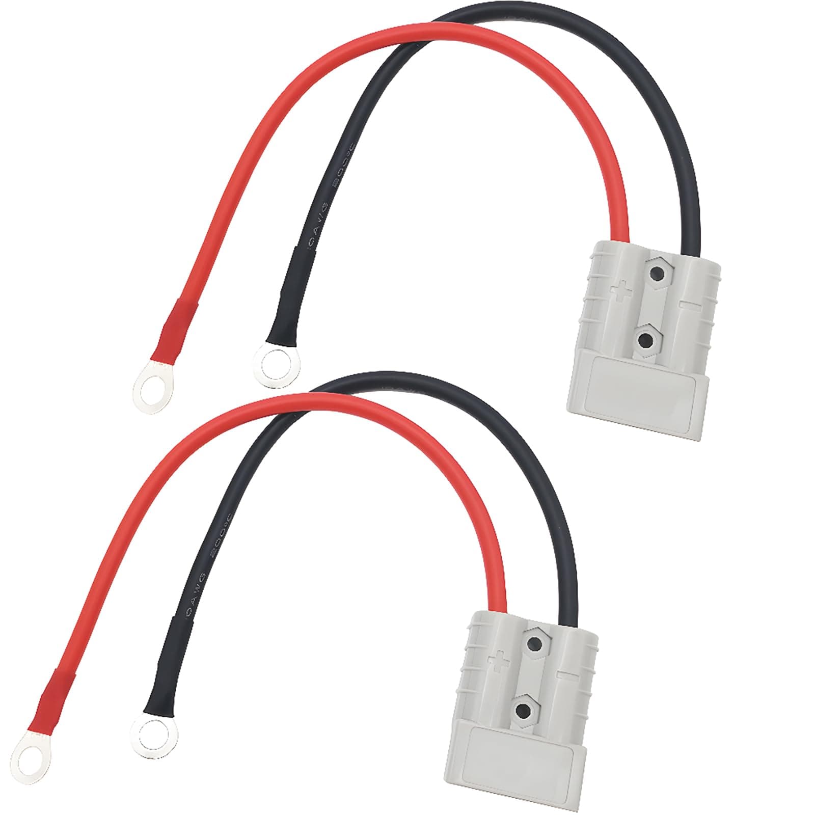 CESFONJER Battery Connector, 50A Battery Quick Connect Disconnect Connector Plug with 10AWG O Ring Battery Connector Cable, for Electric Forklift, Motorhome, Tractors (2 pcs)
