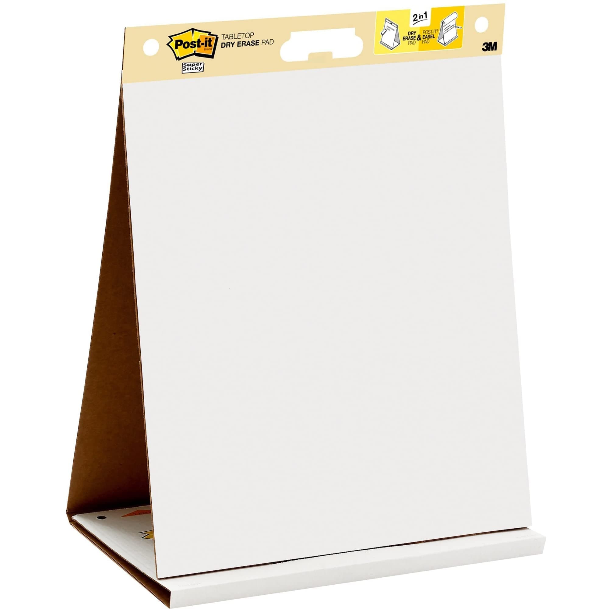 Post-it Super Sticky Portable Tabletop Easel Pad w/ Dry Erase Panel, Great for Virtual Teachers and Students, 20x23 Inches, 20 Sheets/Pad, 1 Pad, Built-in Stand (563DE)