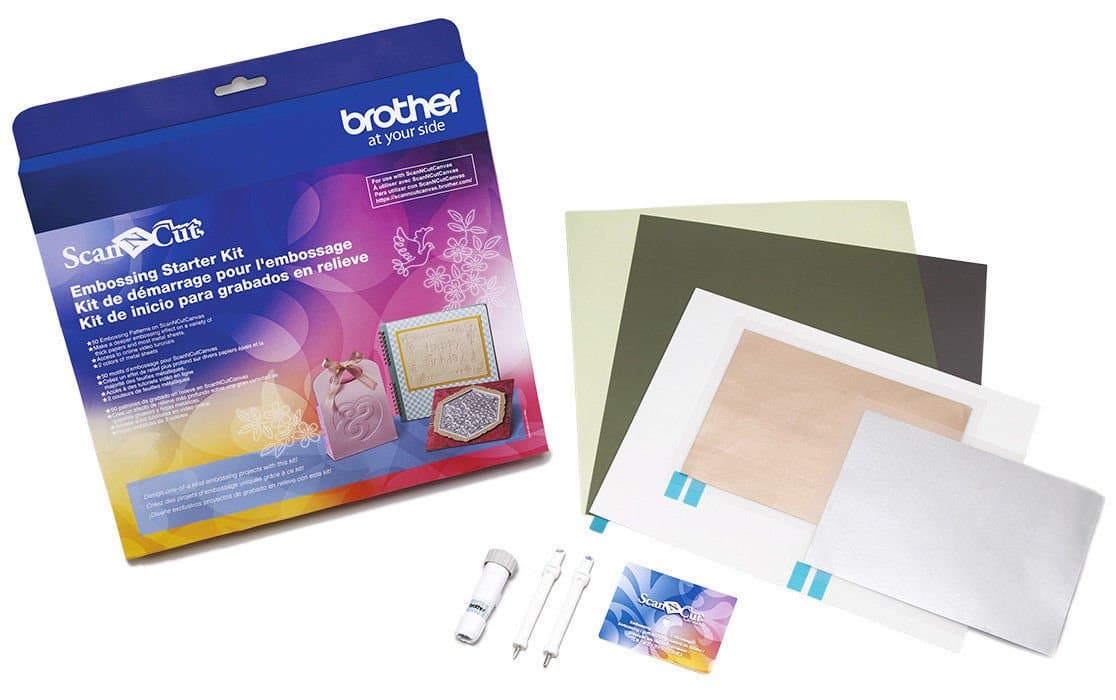 Brother ScanNCut Embossing Starter Kit CAEBSKIT1, Accessory Set with Embossing Mat, Tools, Metal Sheets and 50 Embossing Patterns for ScanNCut DIY Cutting Machine