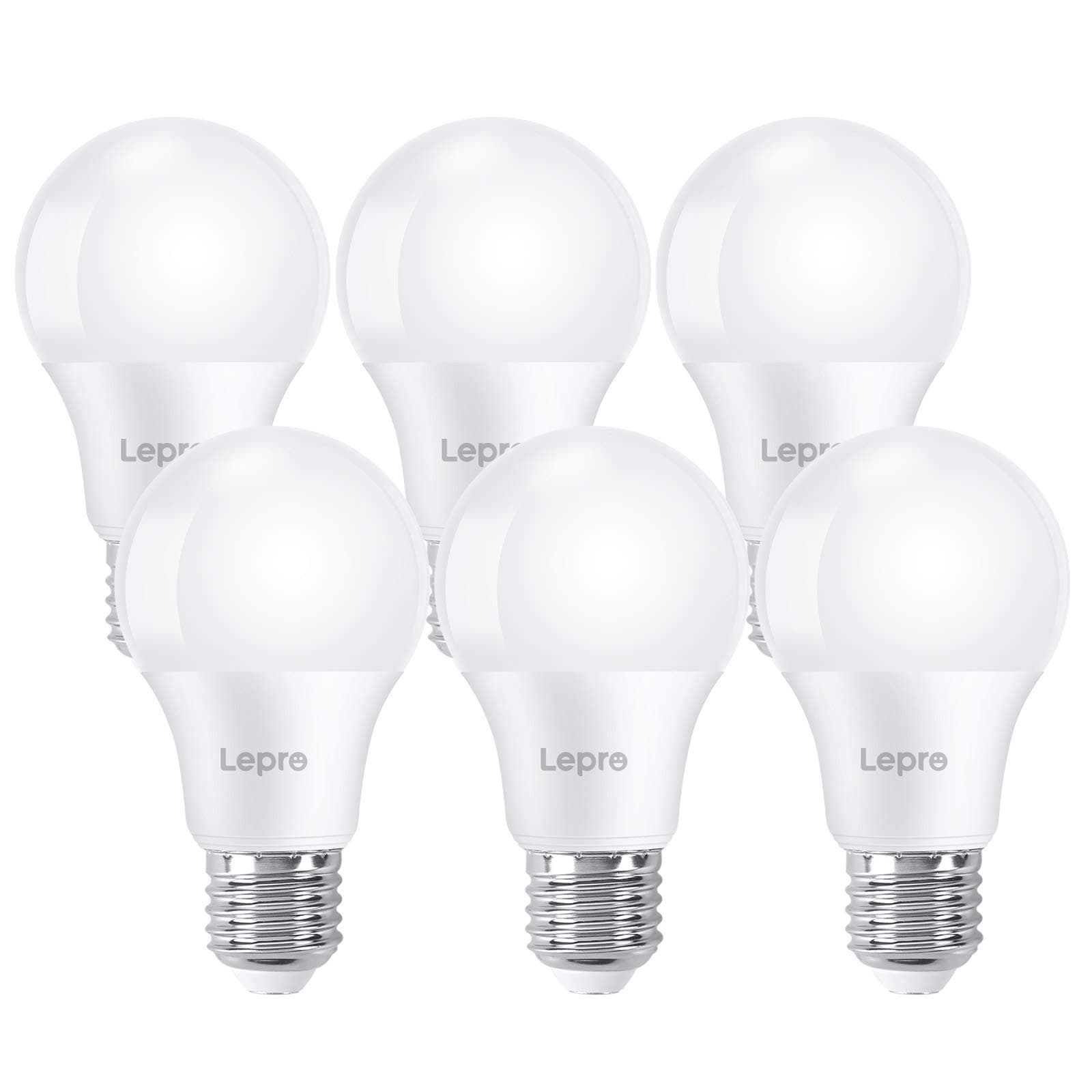 E27 Screw Bulb, Cool White 6500K, 60W Equivalent E27 LED Bulb, 8.5W 806lm Edison Screw Bulb, GLS Energy Saving E27 A19 LED Light Bulbs, Non-dimmable, Pack of 6