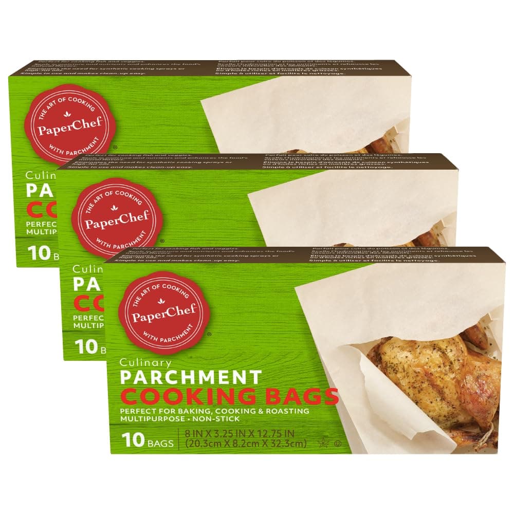 Paper Chef Parchment Cooking Bags, 10 Count Box (Pack of 3)