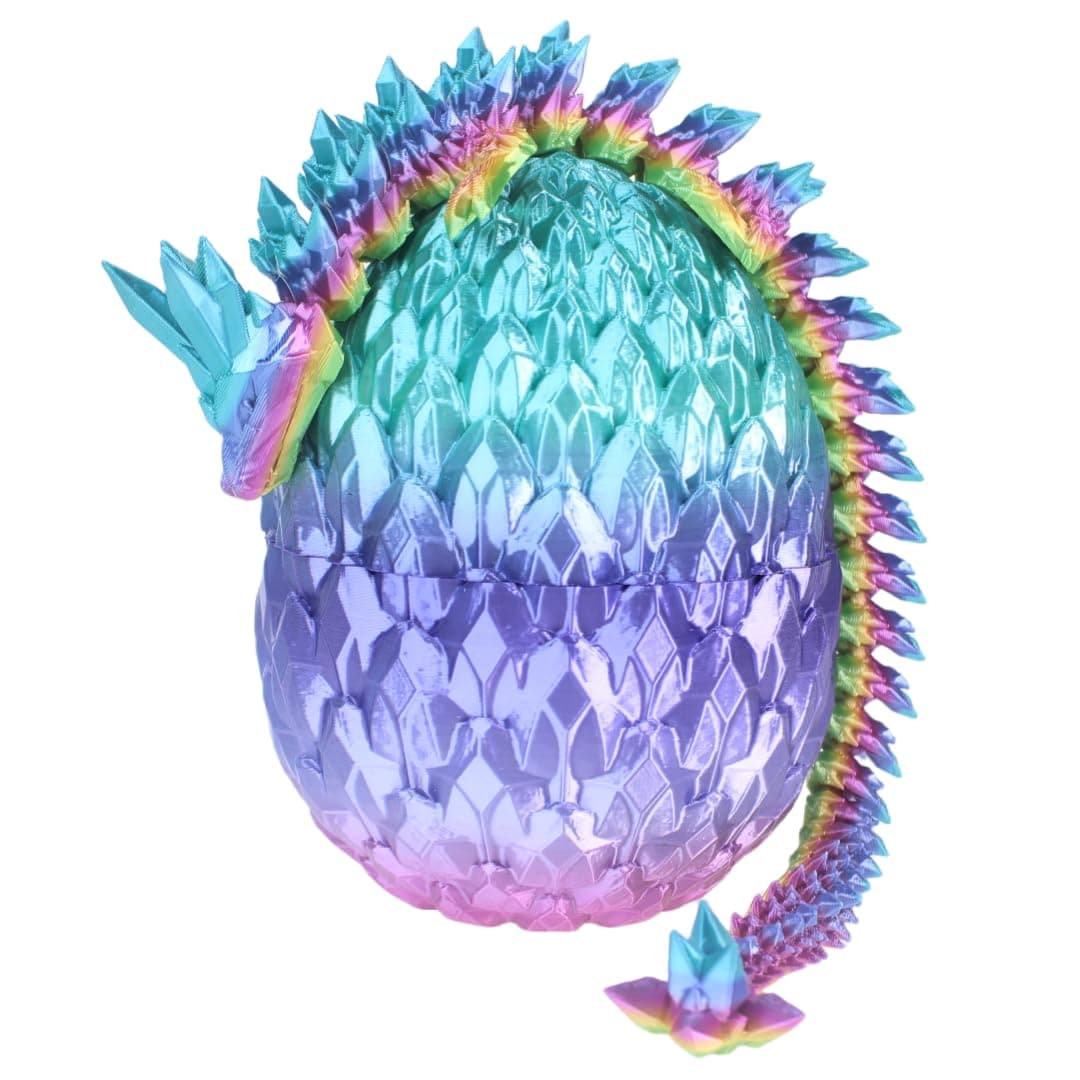 Infmetry3D Printed Dragon Eggs 12inch Crystal Dragon Inside Egg Fidget Toys Easter Eggs Christmas Gifts For Adults Easter Basket Stuffers (12inch Crystal Dragon Egg)