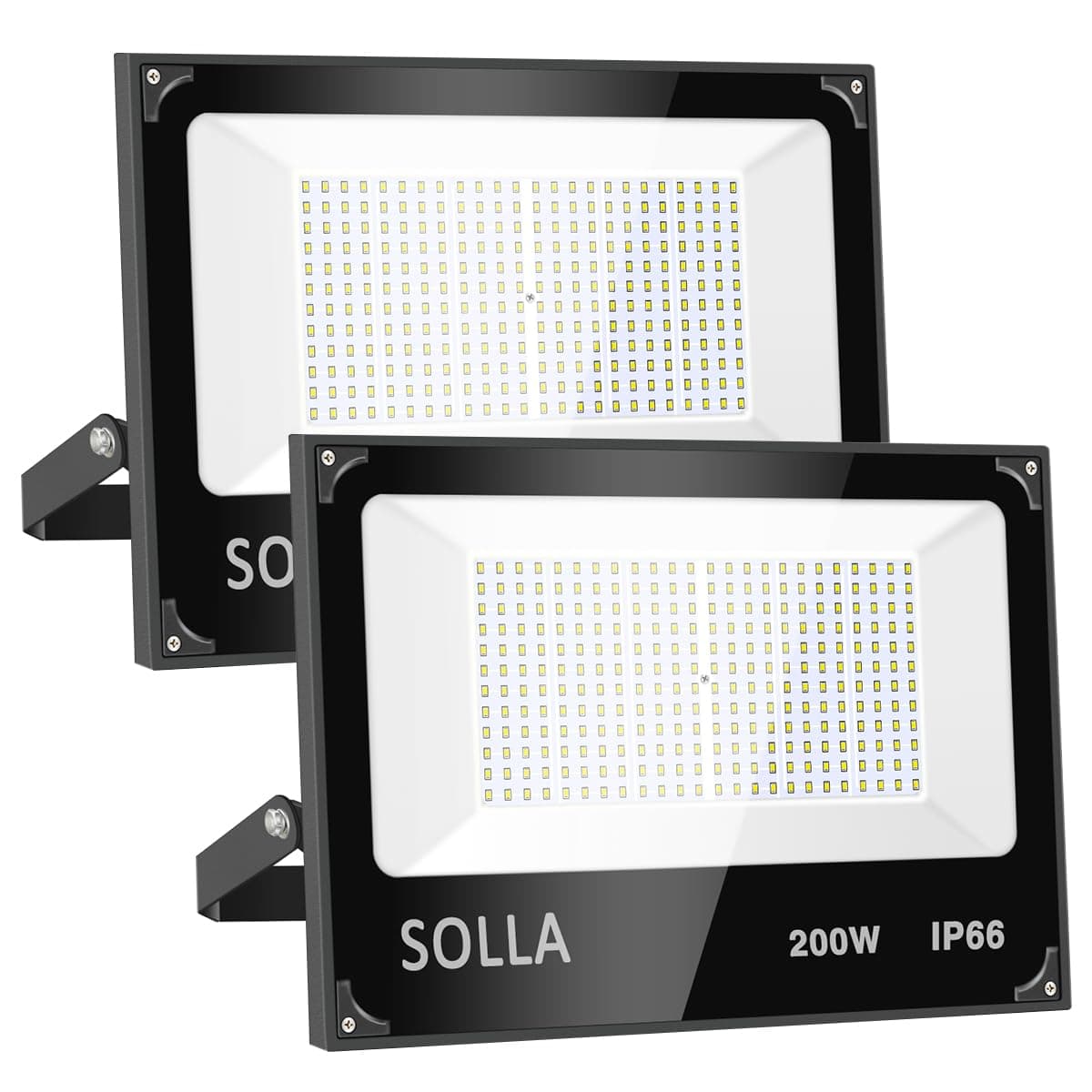 2 Pack 200W Led Flood Light, 20000lm 6000K Daylight White Outdoor Flood Lighting, Indoor Flood Light Fixture Landscape Security Floodlight Spotlight for Yard, Garden, Garage, Rooftop