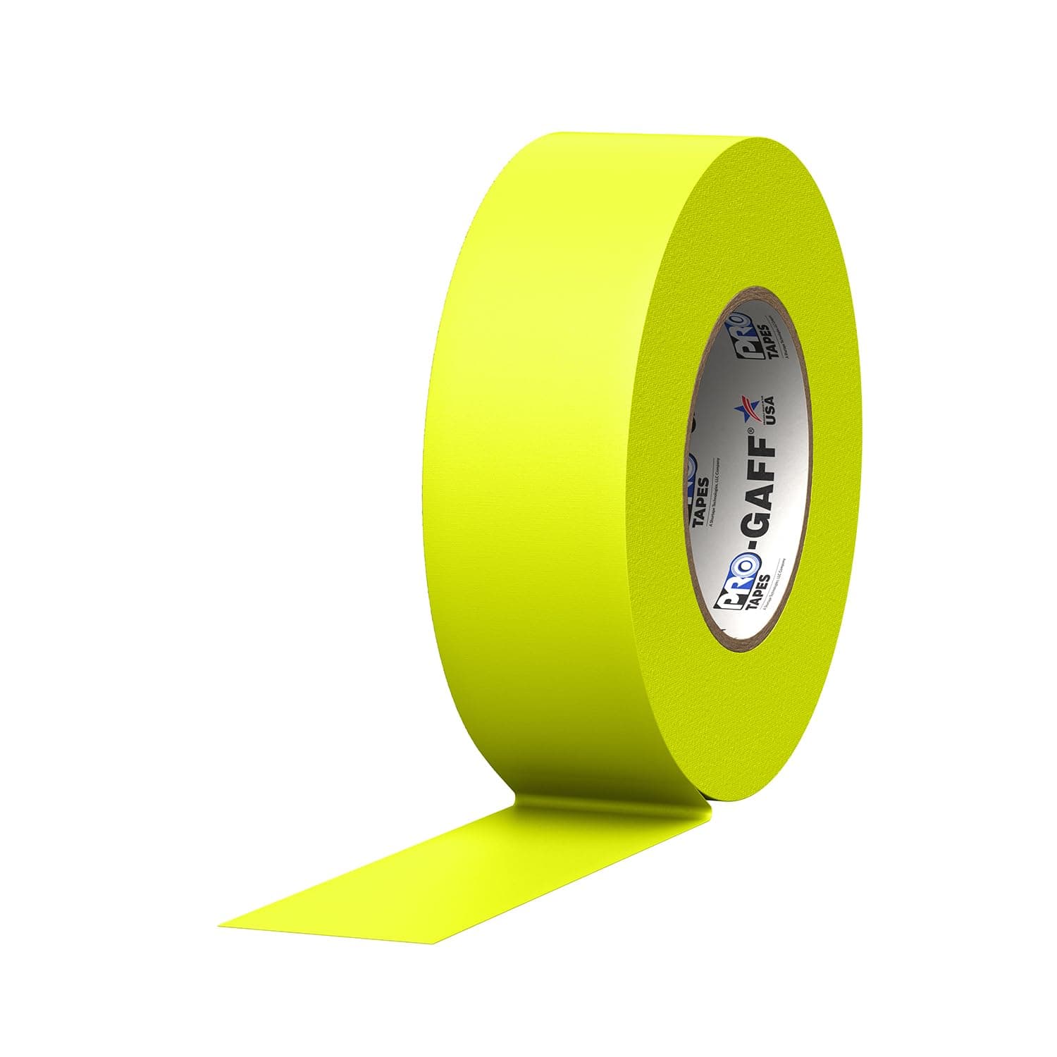 2" Width ProTapes Pro Gaff Premium Matte Cloth Gaffer's Tape With Rubber Adhesive, 50 yds Length x, Fluorescent Yellow (Pack of 1)
