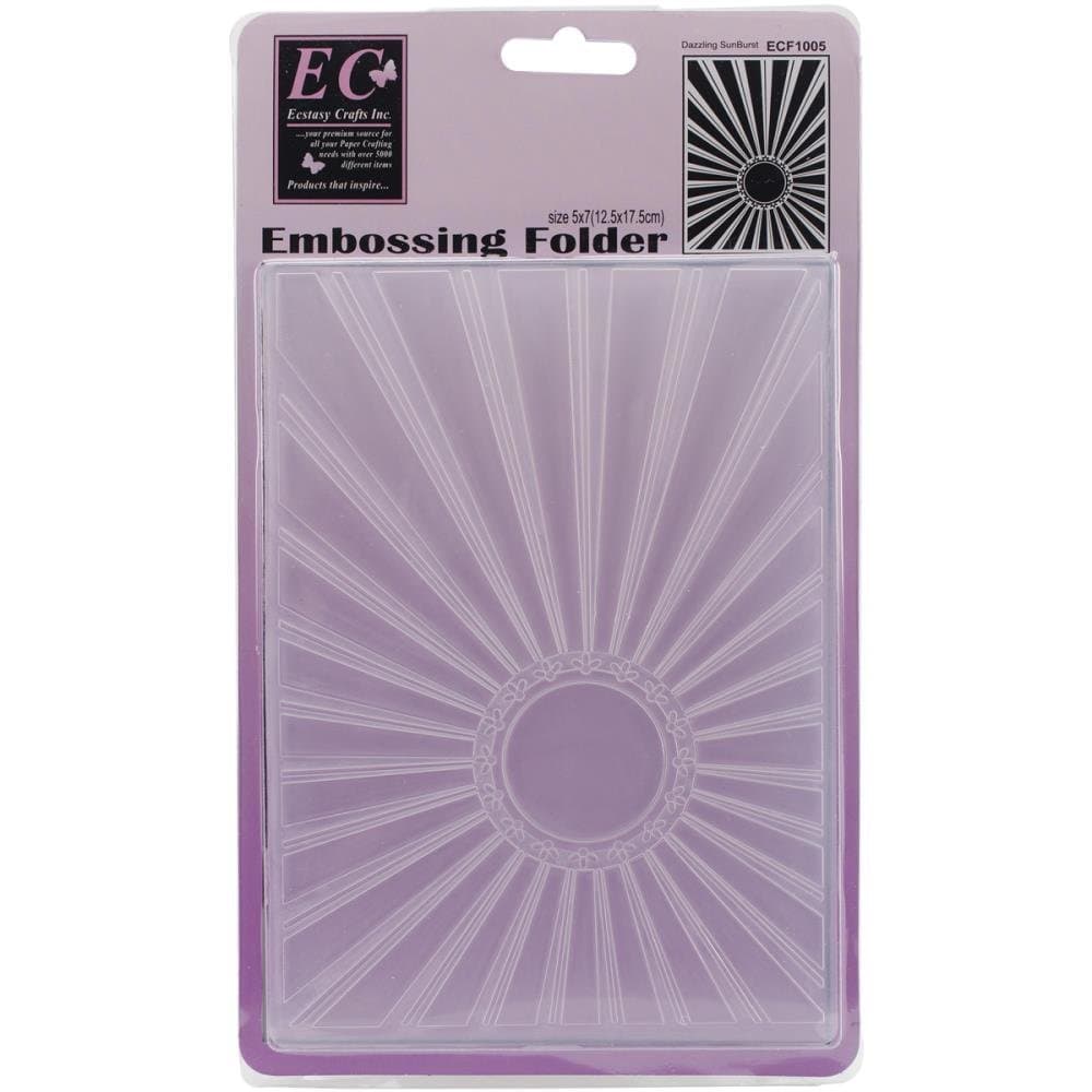 Ecstasy Crafts Dazzling Sunburst Embossing Folder, 5 x 7