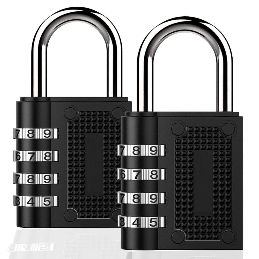 4 Digit Combination Lock, Code Padlock Use for School Locker, Gym Padlock, Employee Locker, Hasp, Parking Lock, Fence(2 Pack)