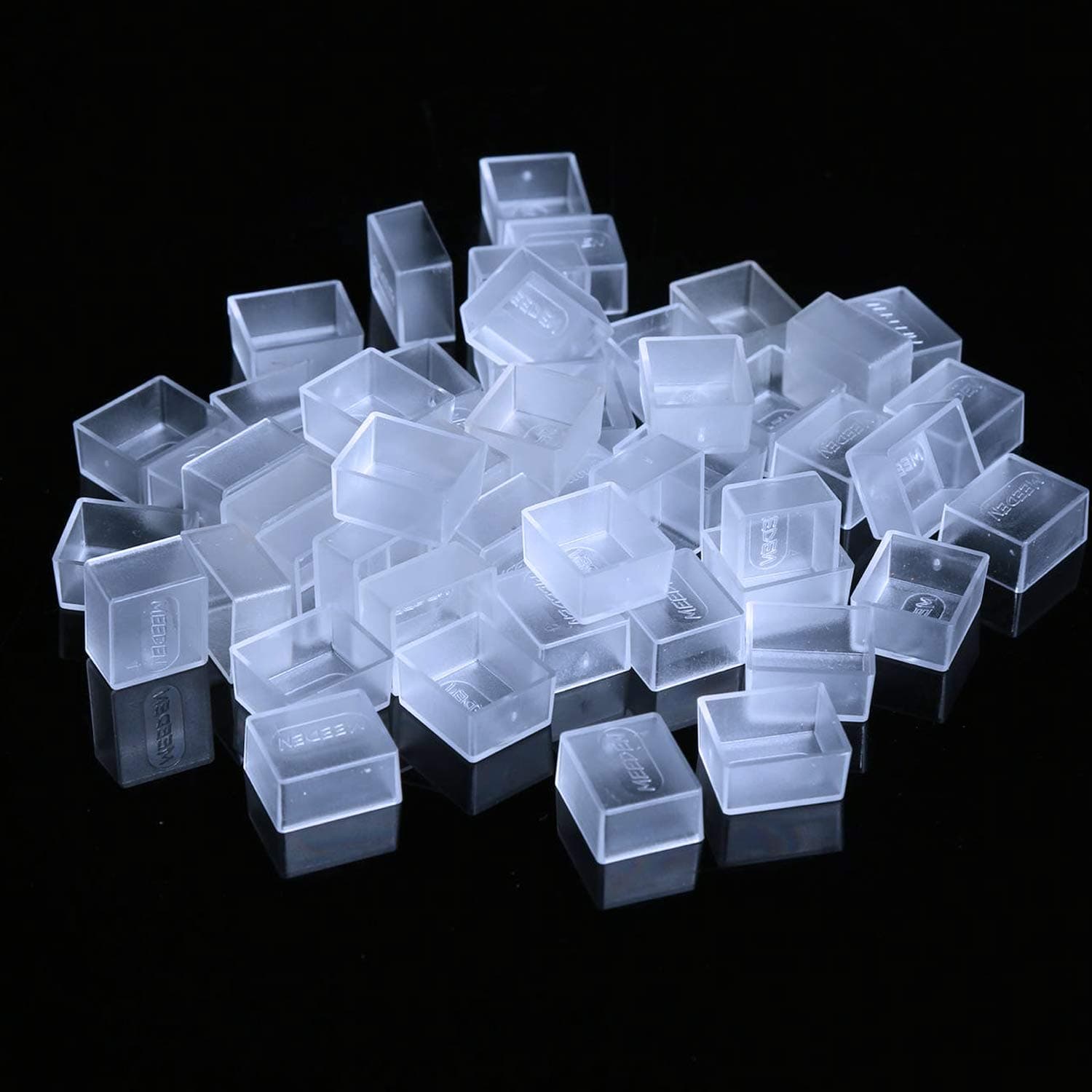 Plastic Empty Watercolour Paint Pans, 50Pcs Transparent Half Pans