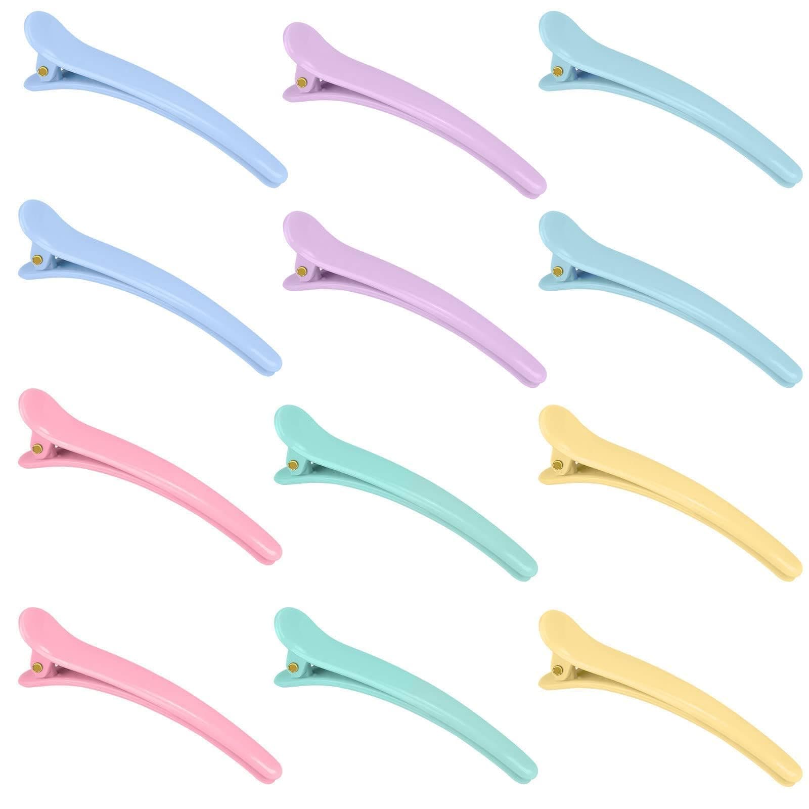 12 Pack Duck Bill Hair Clips for Styling – Multicolor Sectioning Clips for Thick Hair – Non-Slip Plastic Hair Clips for Women, Salon, and Home Use