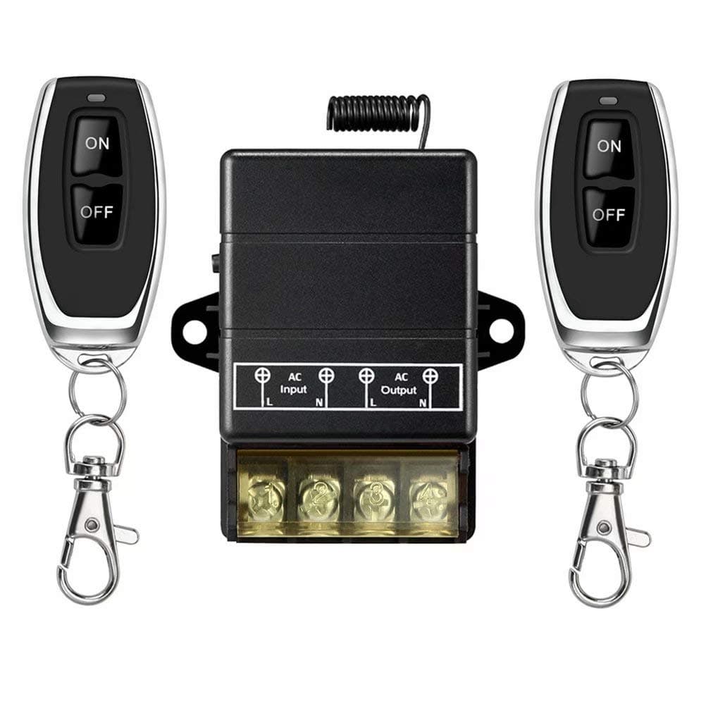 Wireless Lights Switch kit,AC120V/110V/ /40A Relay Long Range Remote Control Switch for Water Pump, Lights,Household Appliances, Garage Door, Dust Collector(Black)