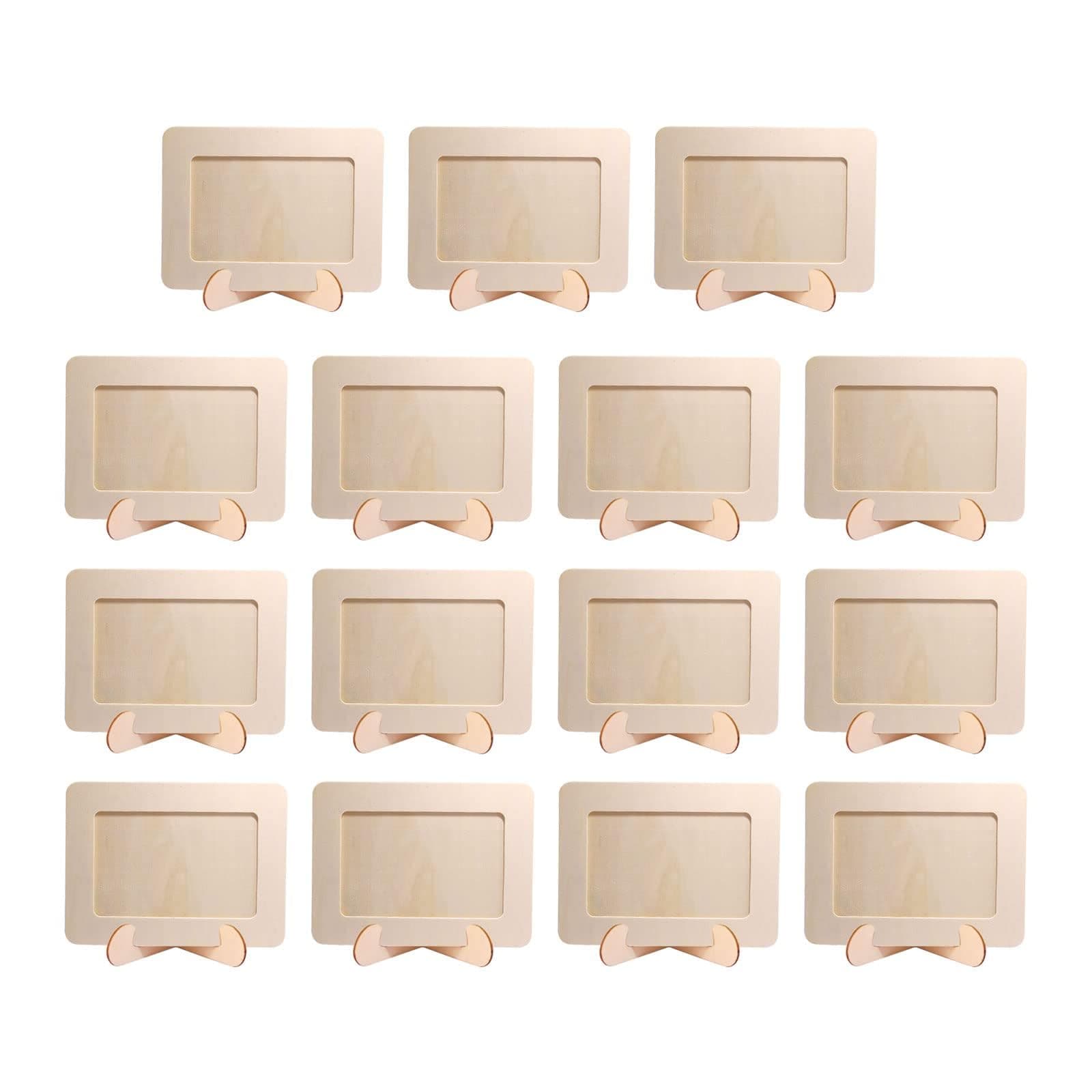 Unfinished Solid Wood Picture Frames for Arts Crafts, 15Pcs DIY Wood Picture Frames for Arts Crafts, Children's Picture Frame Craft Sets, DIY Painting Project for Children's Birthday Gifts(19cm*14cm)