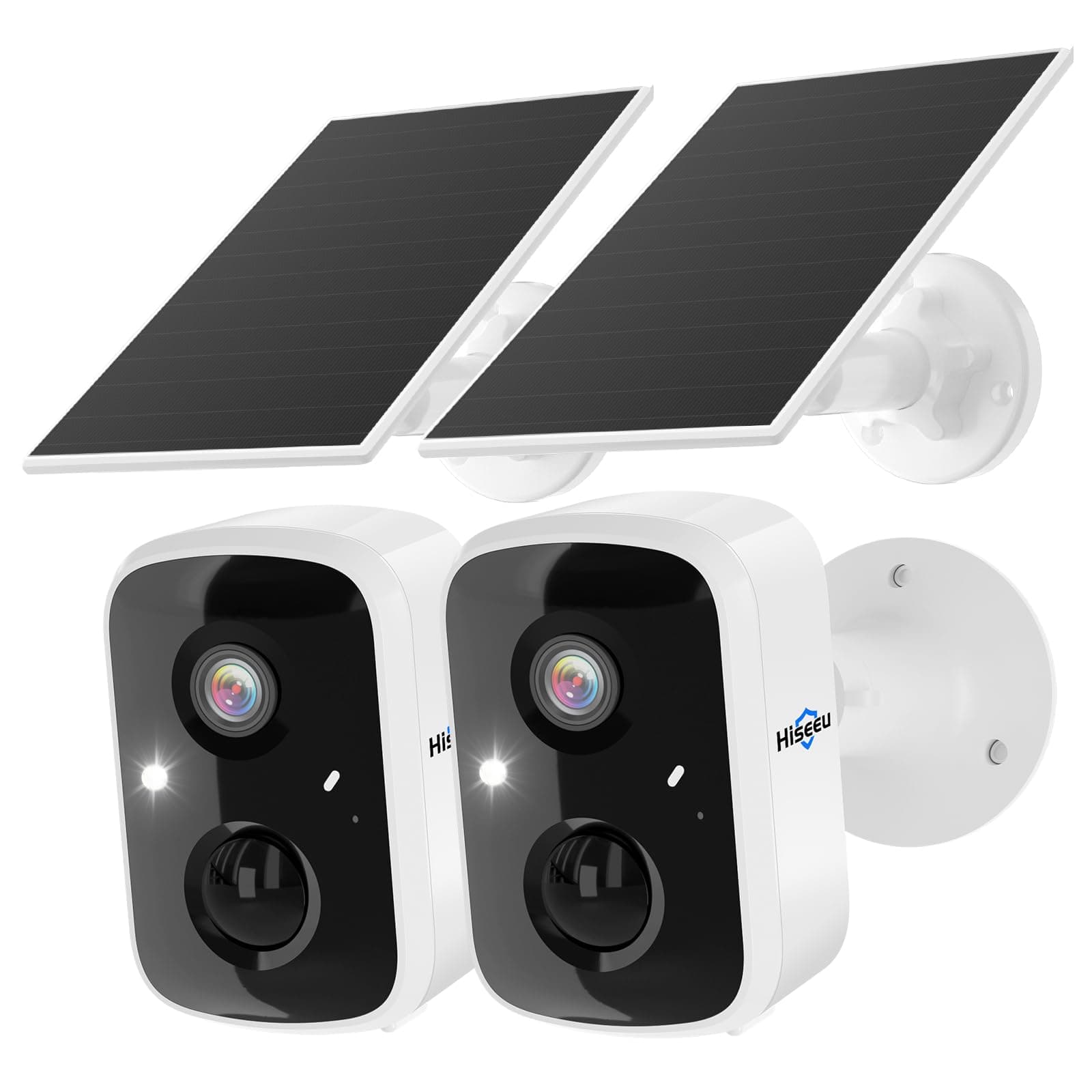 Solar Security Cameras Wireless Outdoor 2 Pack, Battery Powered 3K 4MP wifi Cameras for Home Surveillance, PIR/AI Motion Detection, Waterproof, Color Night Vision, 2-Way Audio, Cloud/SD Storage