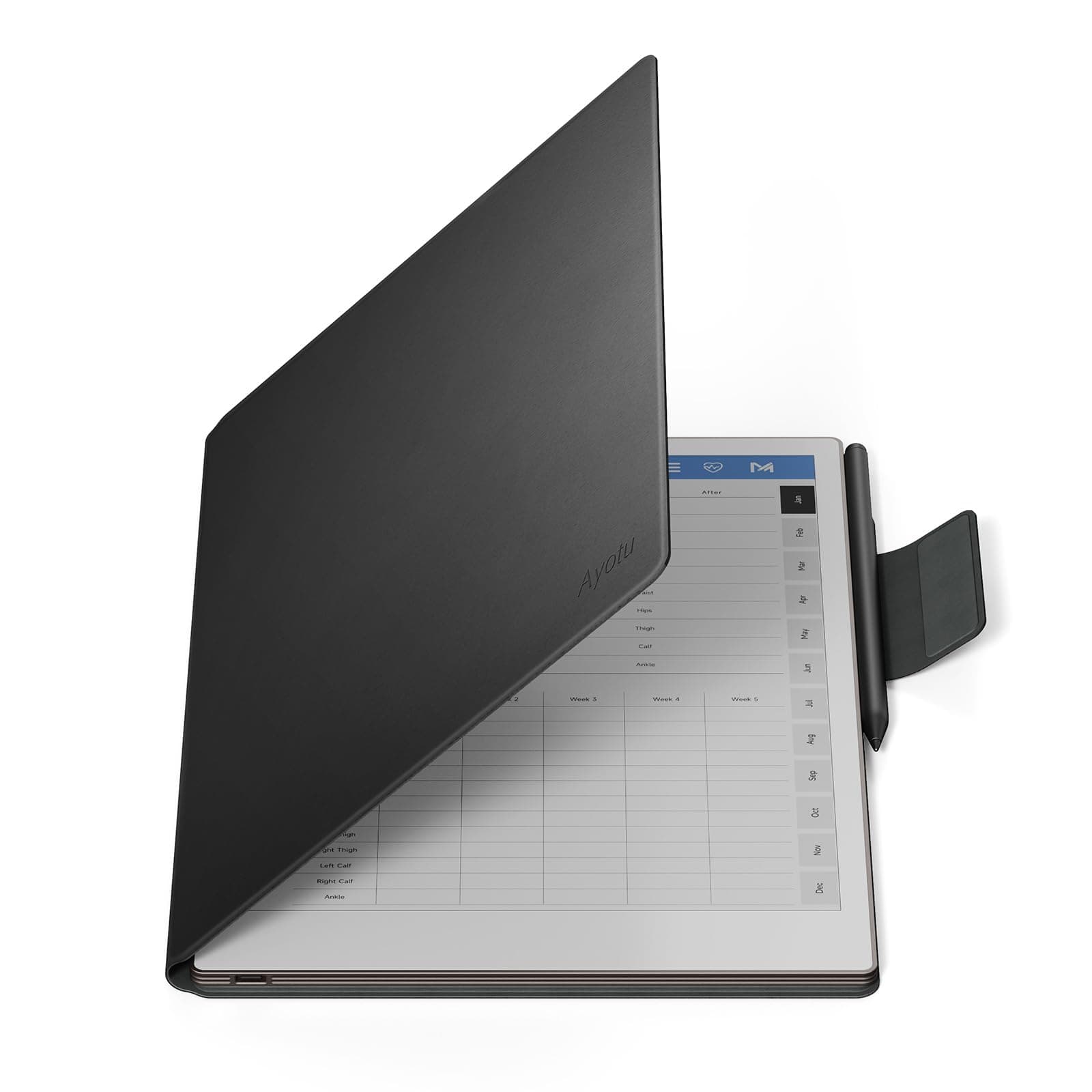 Ayotu Case for Remarkable Paper Pro, Premium PU Leather Book Folio with Pen-Buckle, Smart Magnetic Cover for Remarkable Paper Pro 11.8" Color Tablet Only, Bundle with Premium Membership (Black)