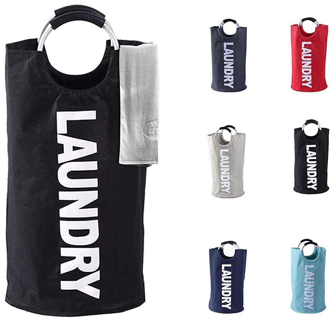 HOMEVAGE Laundry Basket - 1 Pack 82L Large Fabric Laundry Hamper Bag - Collapsible, Portable, Foldable Clothes Bag Organization, Waterproof, Durable Handles For Bathroom, Kids Room (Black)