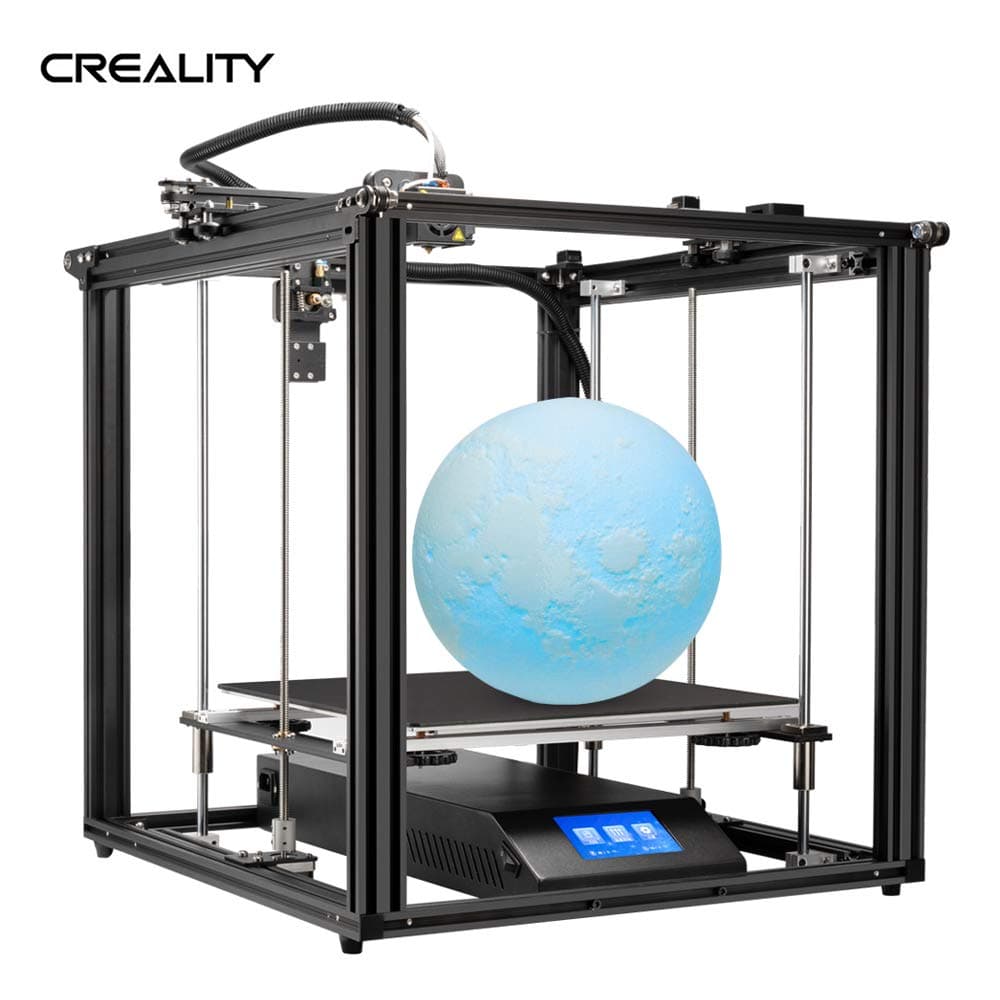 Entweg 3D Printer,Ender-5 Plus 3D Printer DIY Kit 350 * 350 * 400Mm Large Build Volume with 4.3 Inch Touchscreen Removable Tempered Glass Plate Double Y-Axis Z-Axis Strong Power Supply Support Auto