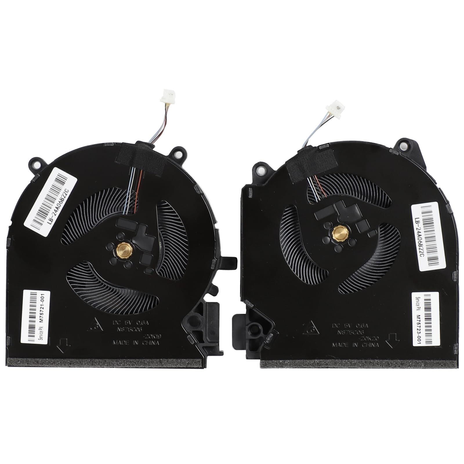 Replacement New Laptop CPU + GPU Cooling Fan for HP Victus RTX3050 16-D 16-E TPN-Q263 TPN-Q264 16-D0111TX 16-e0011ns Series M75721-001 M75723-001 DC5V 0.6A 60W 10mm tick Fan